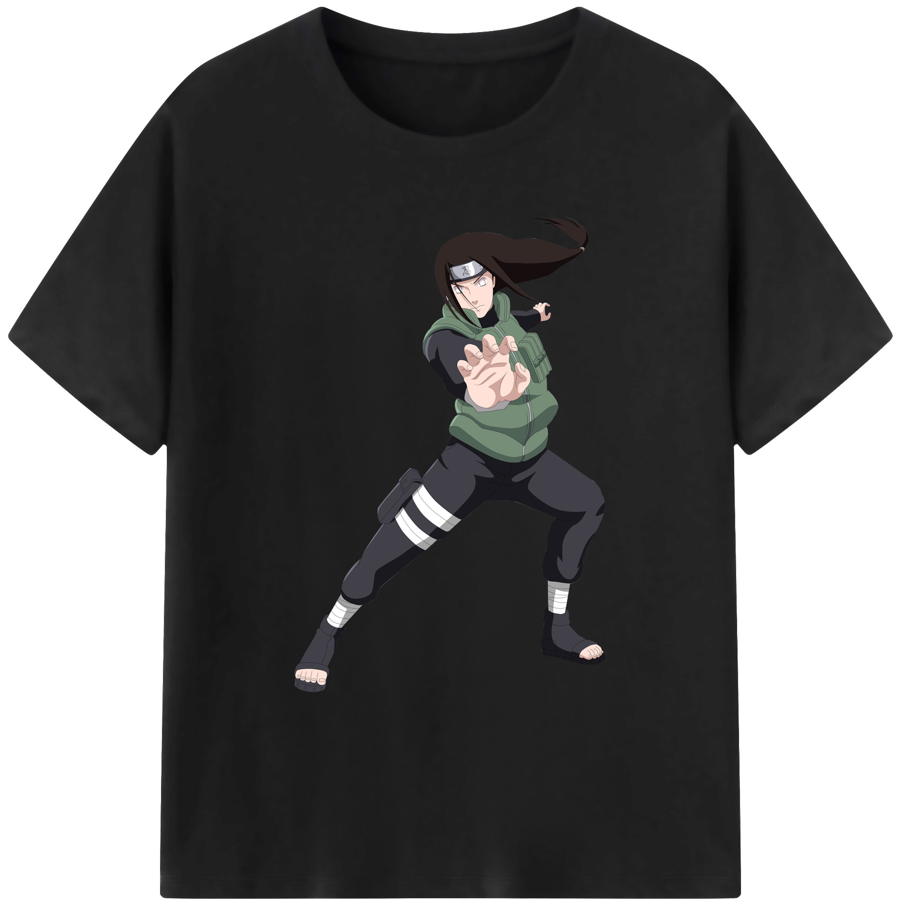 （画像用） NARUTO -ナルト- 日向ネジ Hyūga Neji 綿100％ メンズ半袖Tシャツ｜肌触りやわらか＆通気性