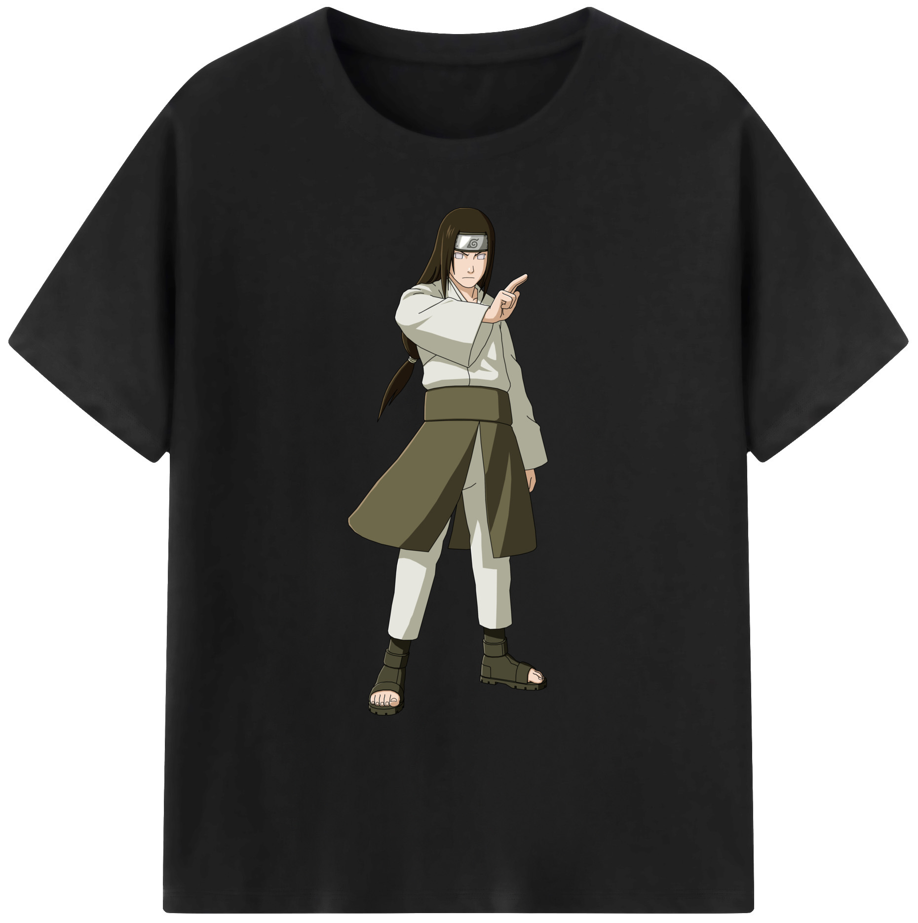 （画像用） NARUTO -ナルト- 日向ネジ Hyūga Neji 綿100％ メンズ半袖Tシャツ｜肌触りやわらか＆通気性