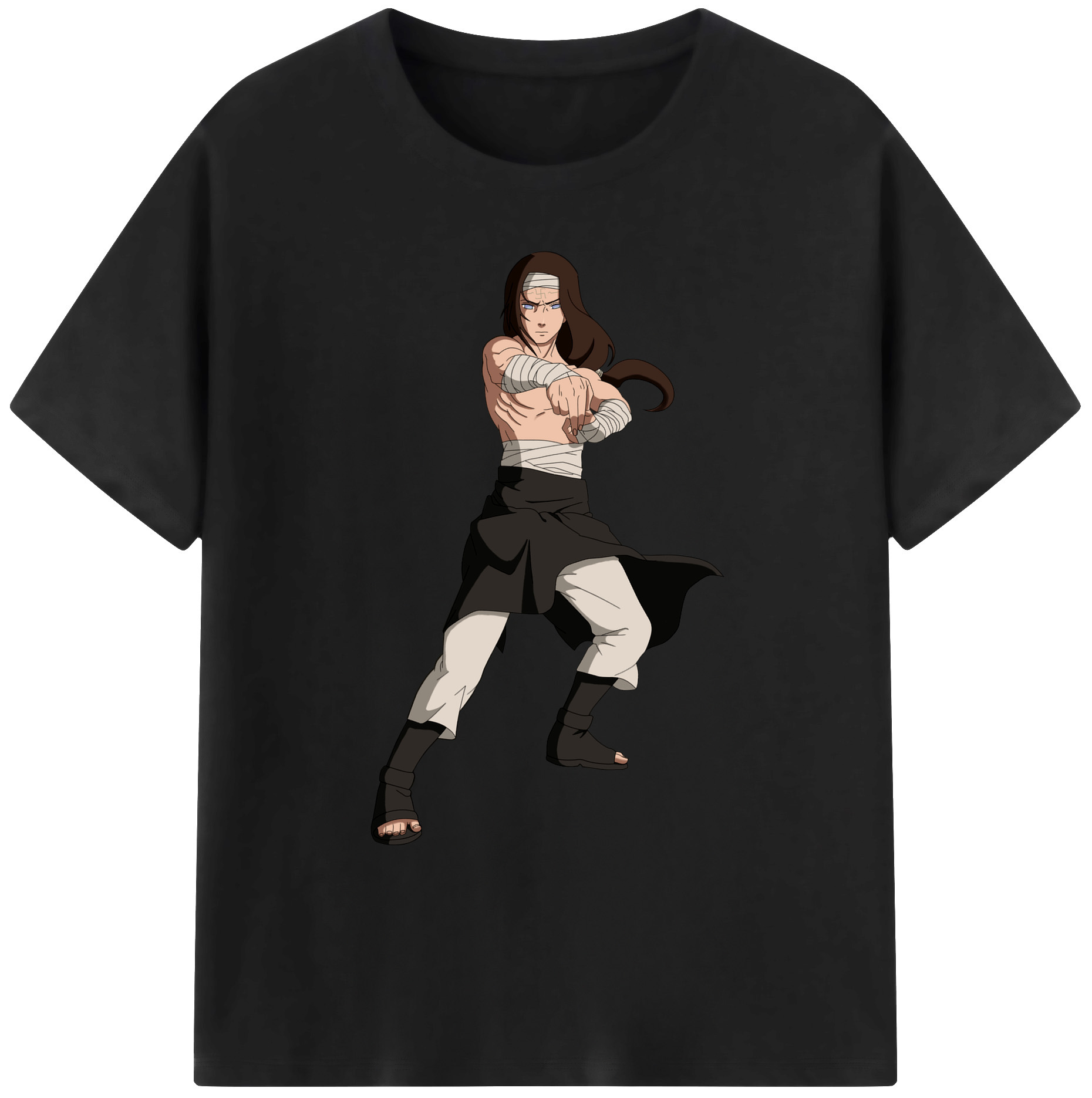 （画像用） NARUTO -ナルト- 日向ネジ Hyūga Neji 綿100％ メンズ半袖Tシャツ｜肌触りやわらか＆通気性