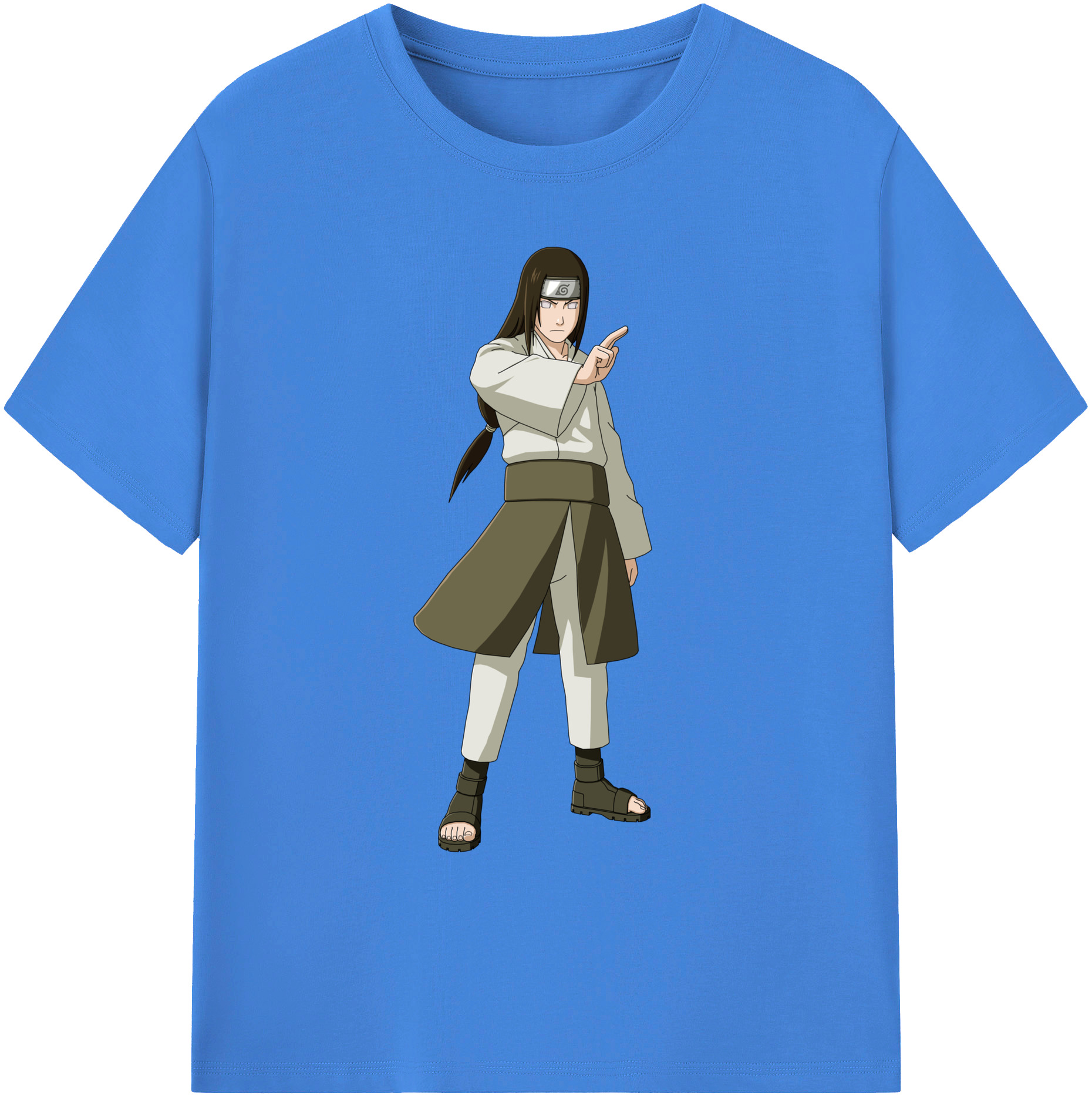 （画像用） NARUTO -ナルト- 日向ネジ Hyūga Neji 綿100％ メンズ半袖Tシャツ｜肌触りやわらか＆通気性