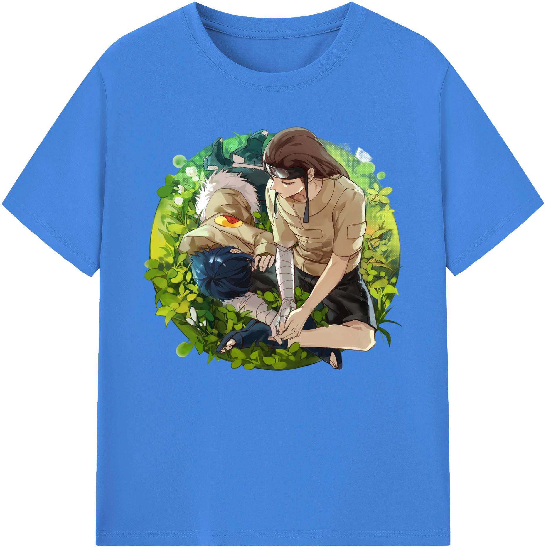 （画像用） NARUTO -ナルト- 日向ネジ Hyūga Neji 綿100％ メンズ半袖Tシャツ｜肌触りやわらか＆通気性