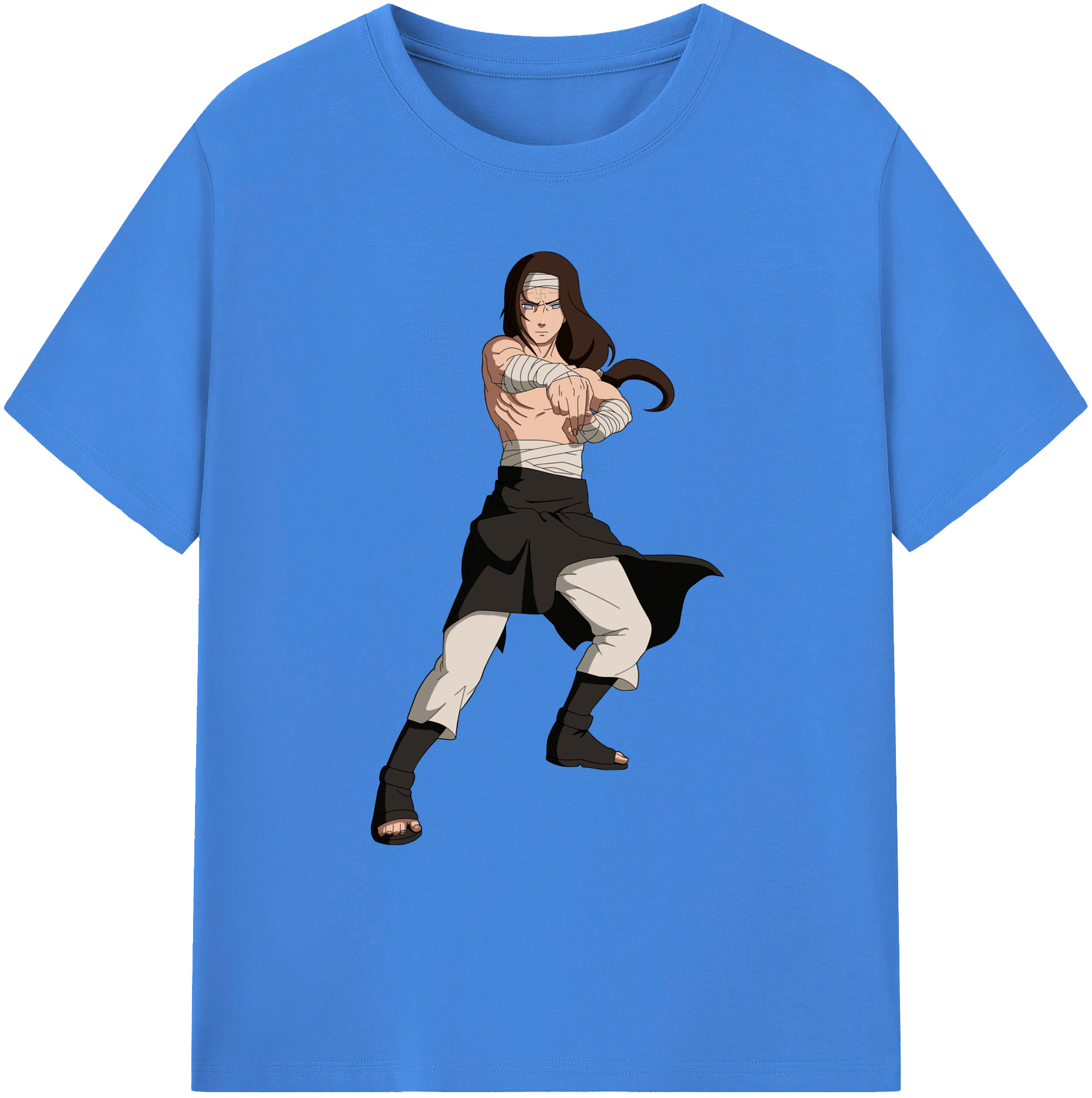 （画像用） NARUTO -ナルト- 日向ネジ Hyūga Neji 綿100％ メンズ半袖Tシャツ｜肌触りやわらか＆通気性