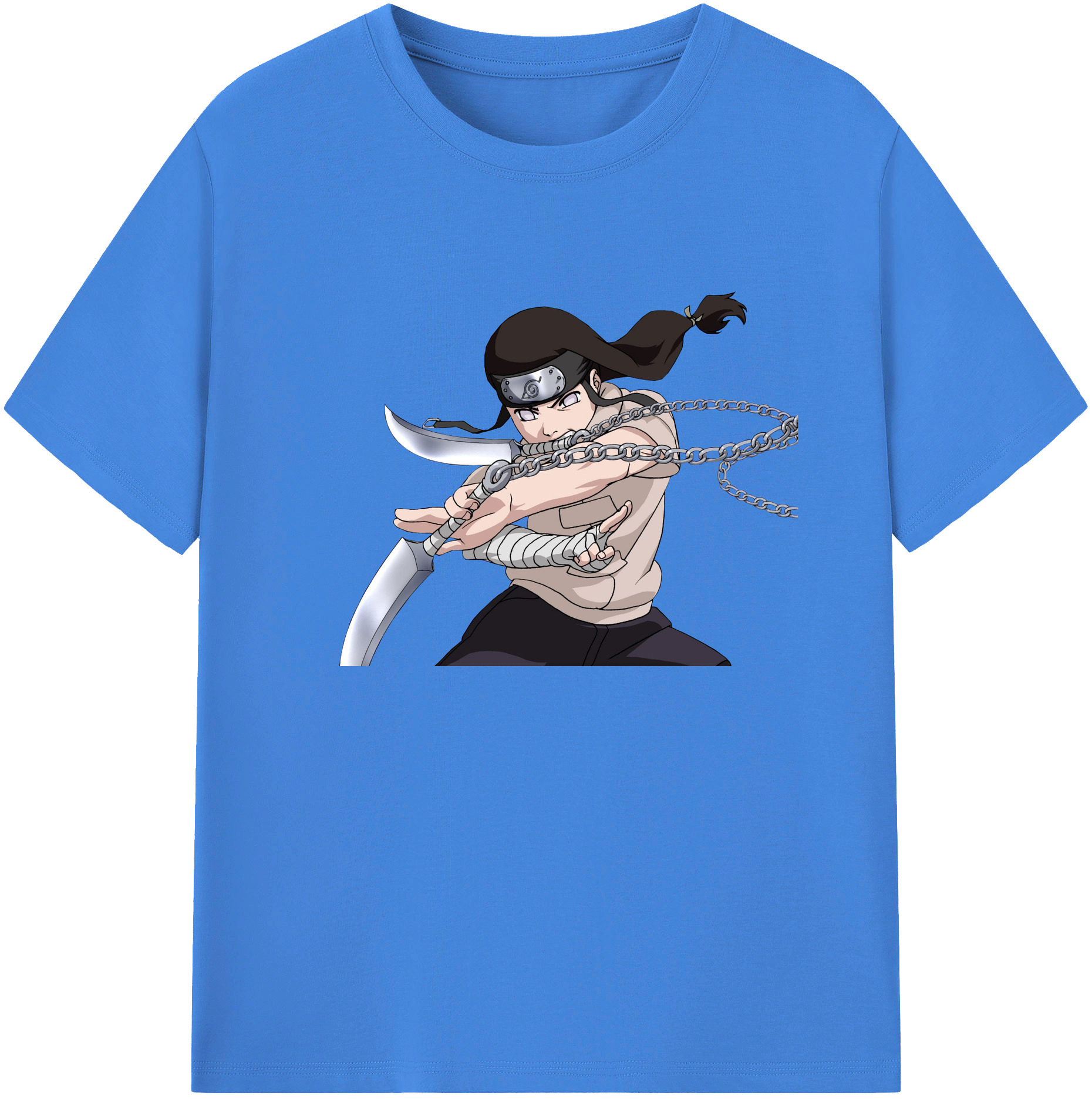 （画像用） NARUTO -ナルト- 日向ネジ Hyūga Neji 綿100％ メンズ半袖Tシャツ｜肌触りやわらか＆通気性