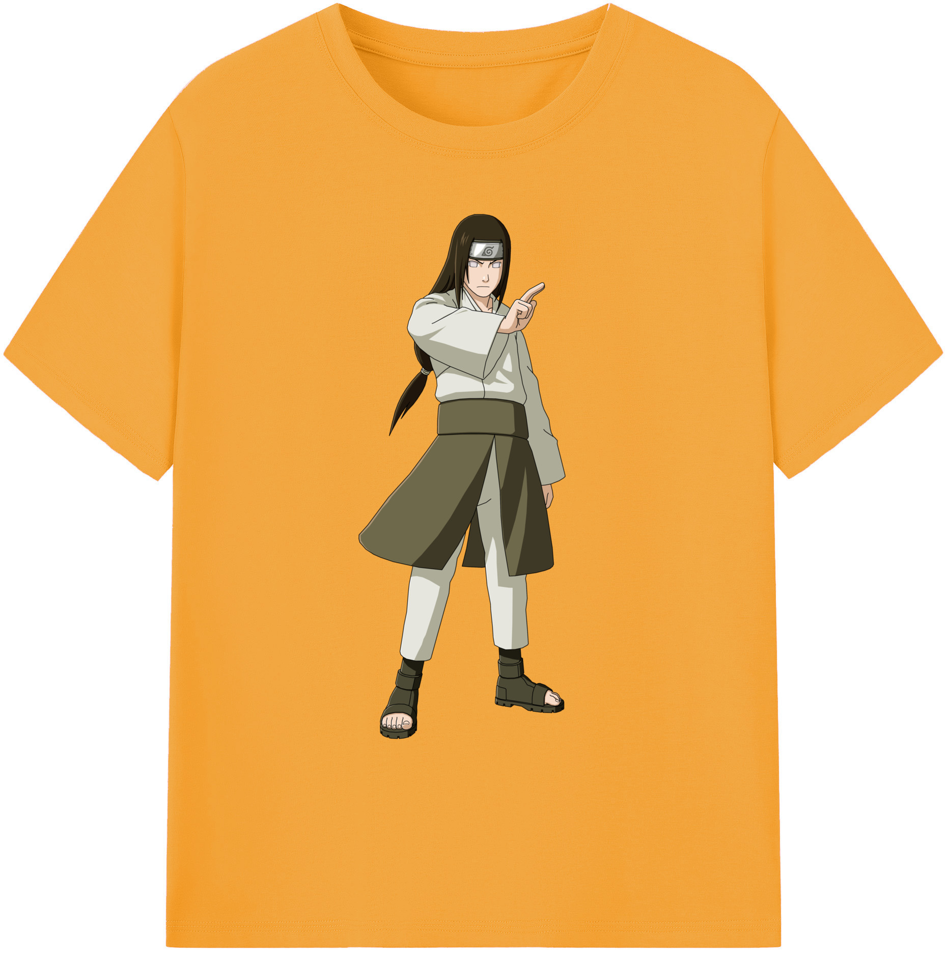 （画像用） NARUTO -ナルト- 日向ネジ Hyūga Neji 綿100％ メンズ半袖Tシャツ｜肌触りやわらか＆通気性