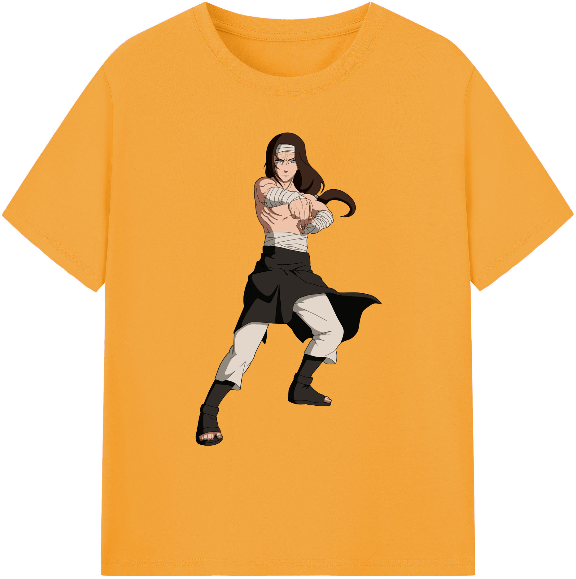 （画像用） NARUTO -ナルト- 日向ネジ Hyūga Neji 綿100％ メンズ半袖Tシャツ｜肌触りやわらか＆通気性