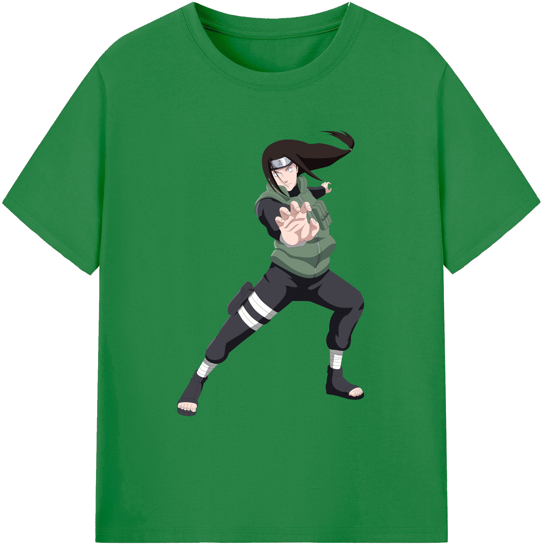 （画像用） NARUTO -ナルト- 日向ネジ Hyūga Neji 綿100％ メンズ半袖Tシャツ｜肌触りやわらか＆通気性