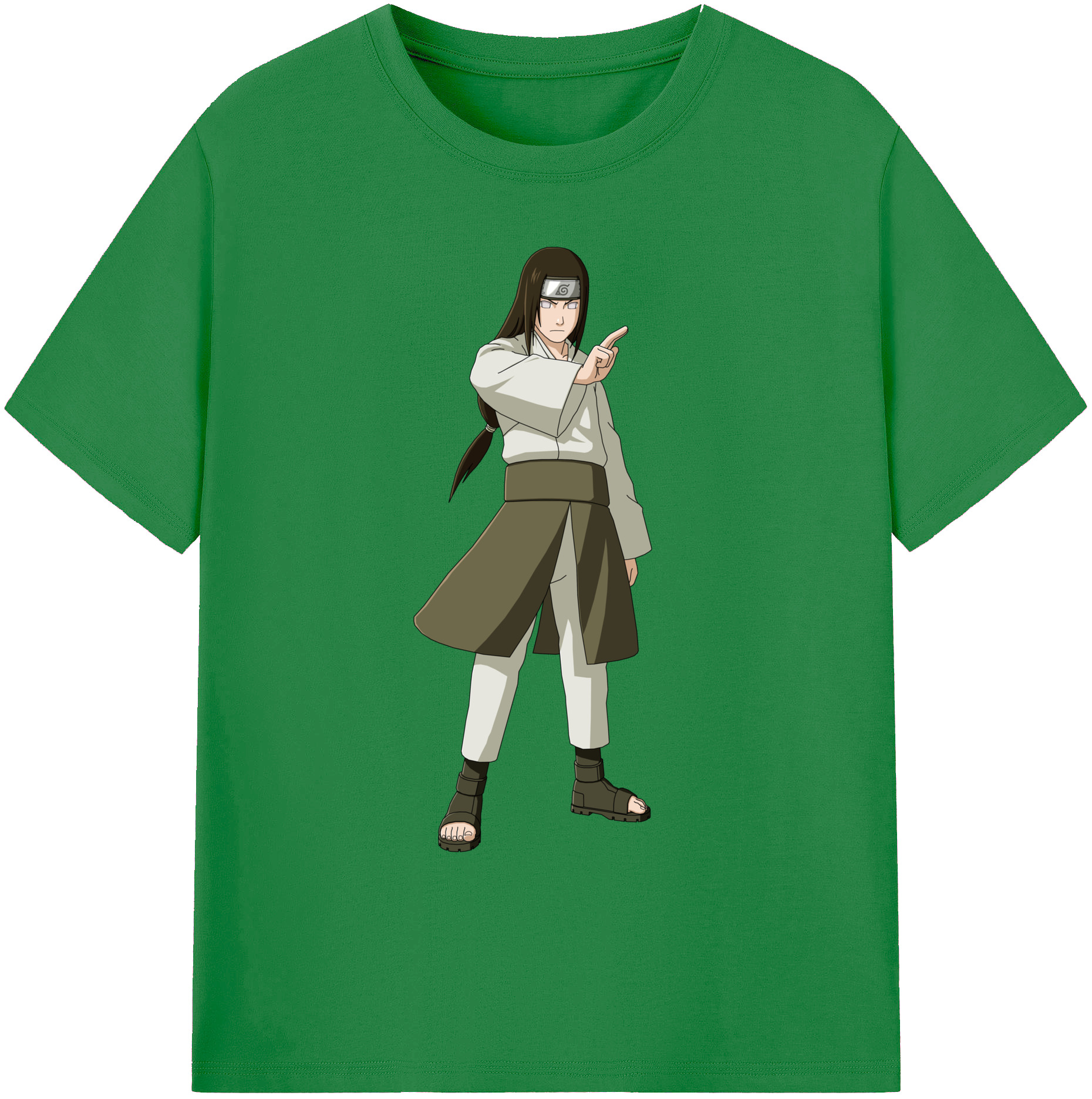 （画像用） NARUTO -ナルト- 日向ネジ Hyūga Neji 綿100％ メンズ半袖Tシャツ｜肌触りやわらか＆通気性