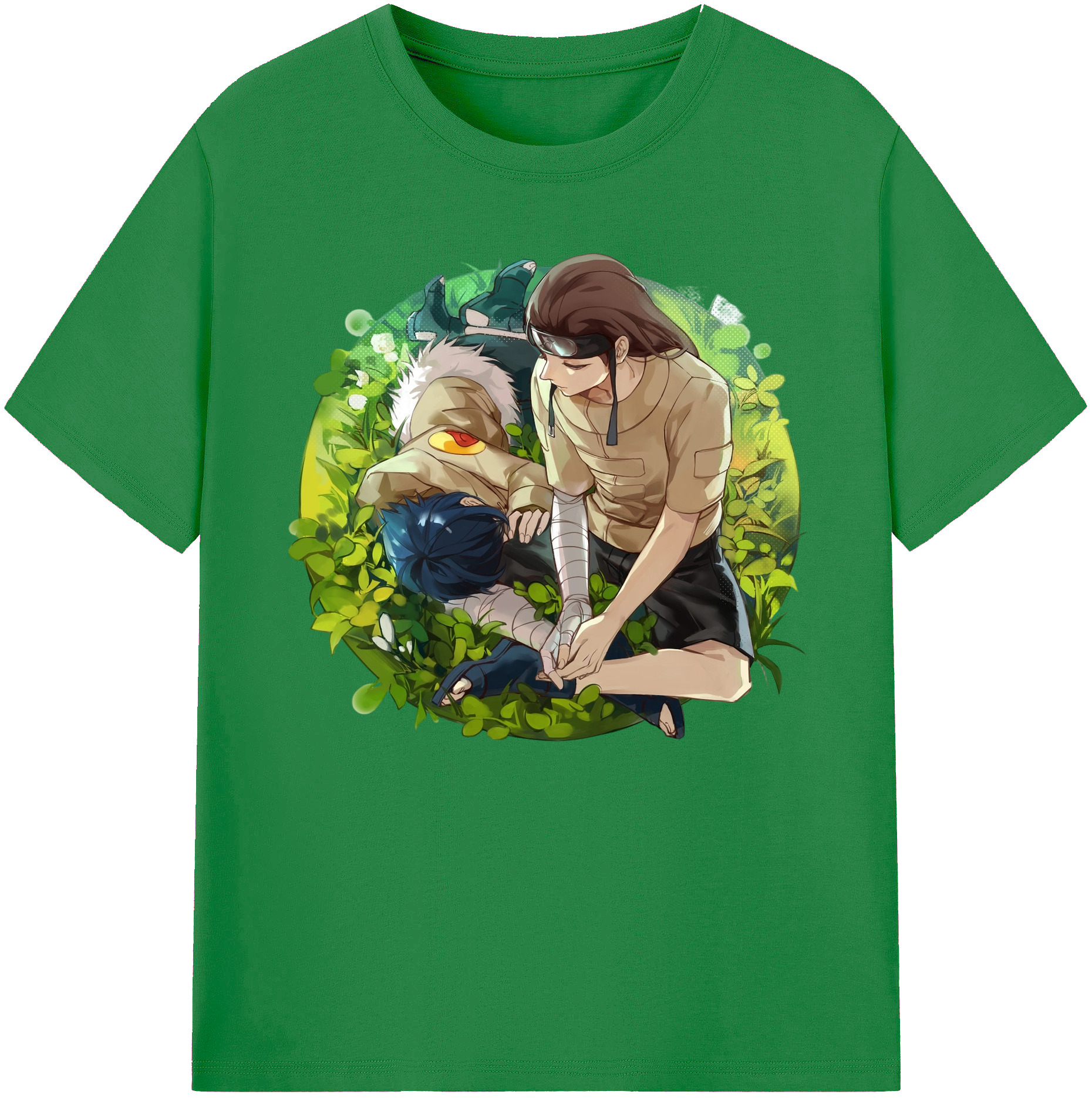 （画像用） NARUTO -ナルト- 日向ネジ Hyūga Neji 綿100％ メンズ半袖Tシャツ｜肌触りやわらか＆通気性