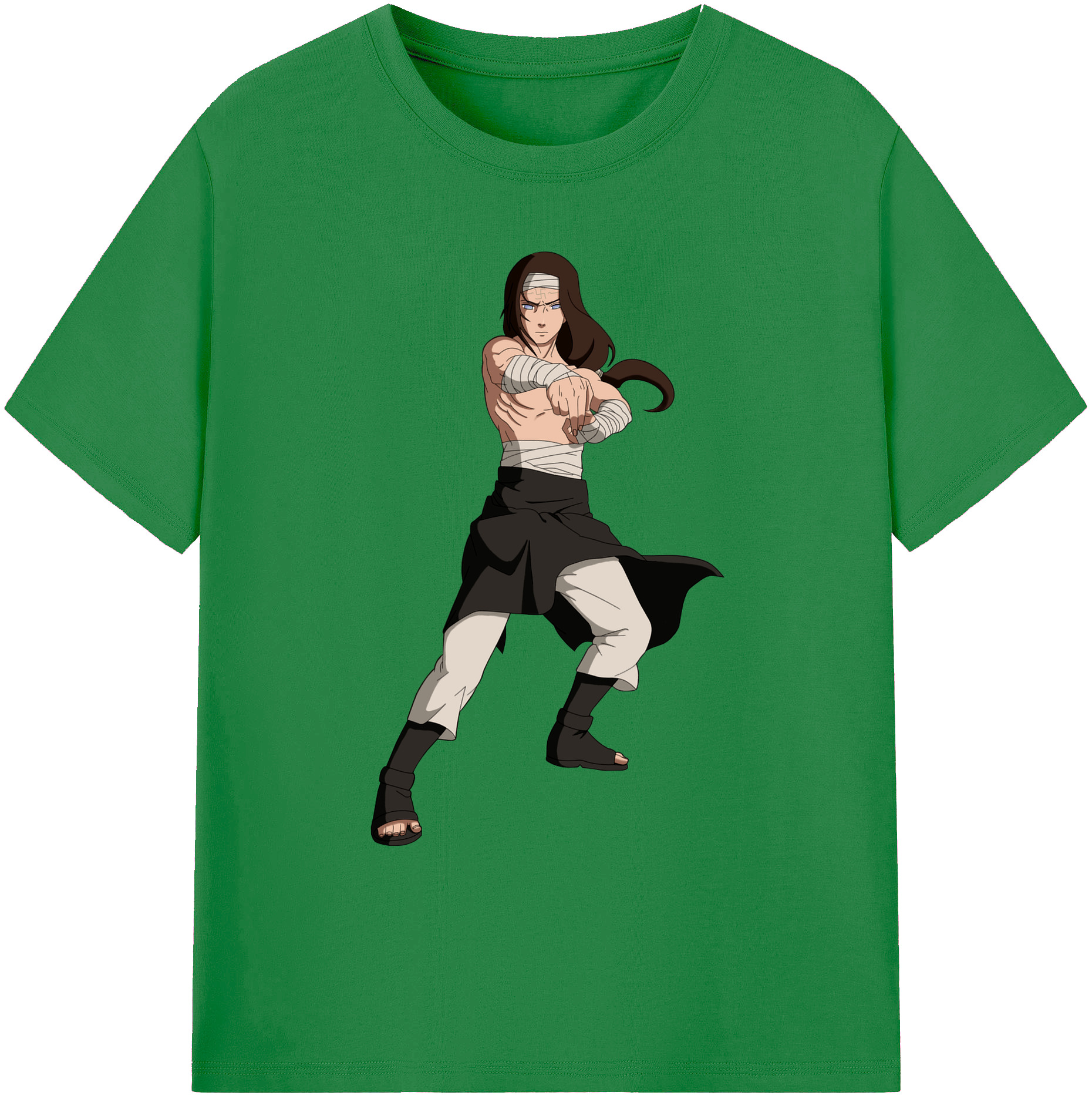 （画像用） NARUTO -ナルト- 日向ネジ Hyūga Neji 綿100％ メンズ半袖Tシャツ｜肌触りやわらか＆通気性