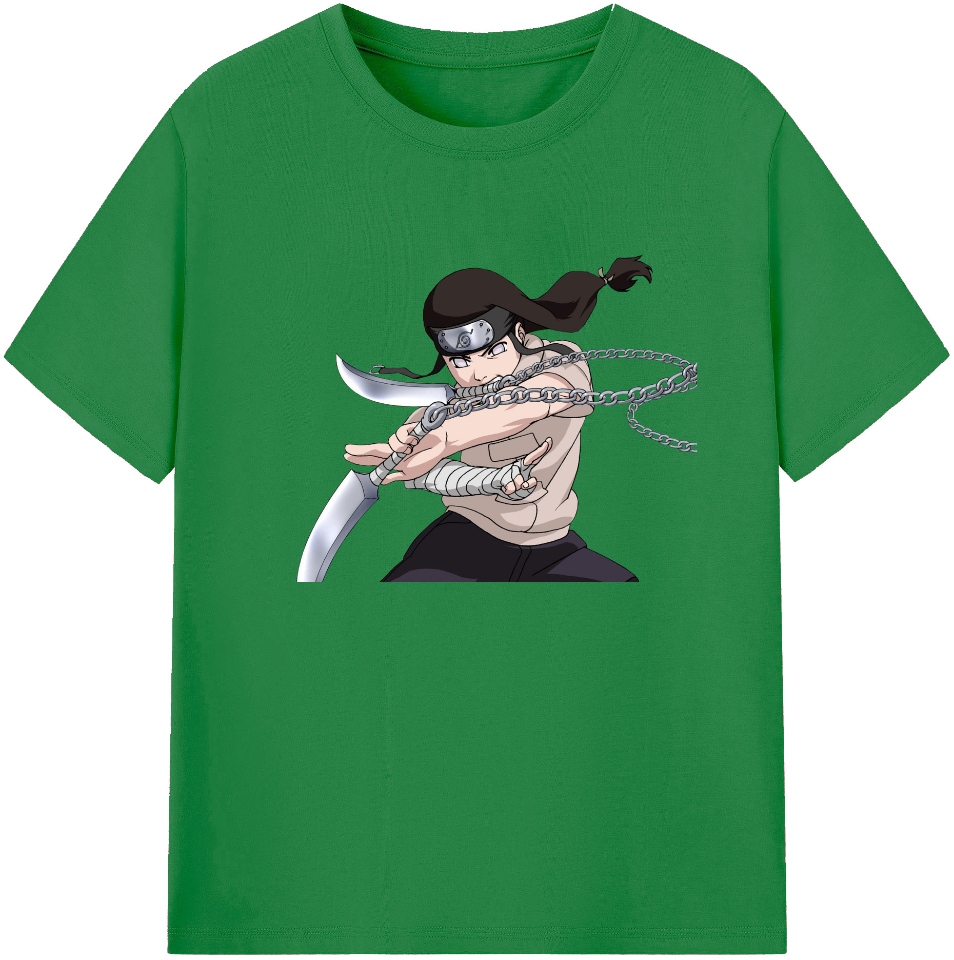 （画像用） NARUTO -ナルト- 日向ネジ Hyūga Neji 綿100％ メンズ半袖Tシャツ｜肌触りやわらか＆通気性