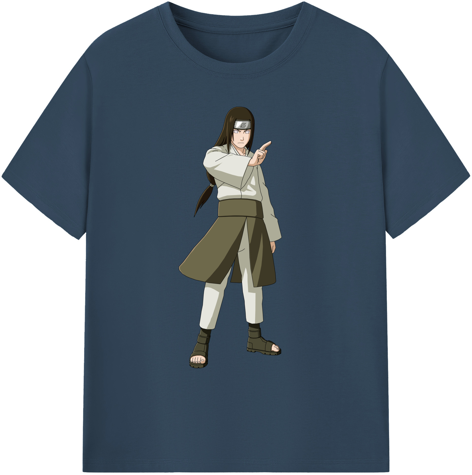 （画像用） NARUTO -ナルト- 日向ネジ Hyūga Neji 綿100％ メンズ半袖Tシャツ｜肌触りやわらか＆通気性