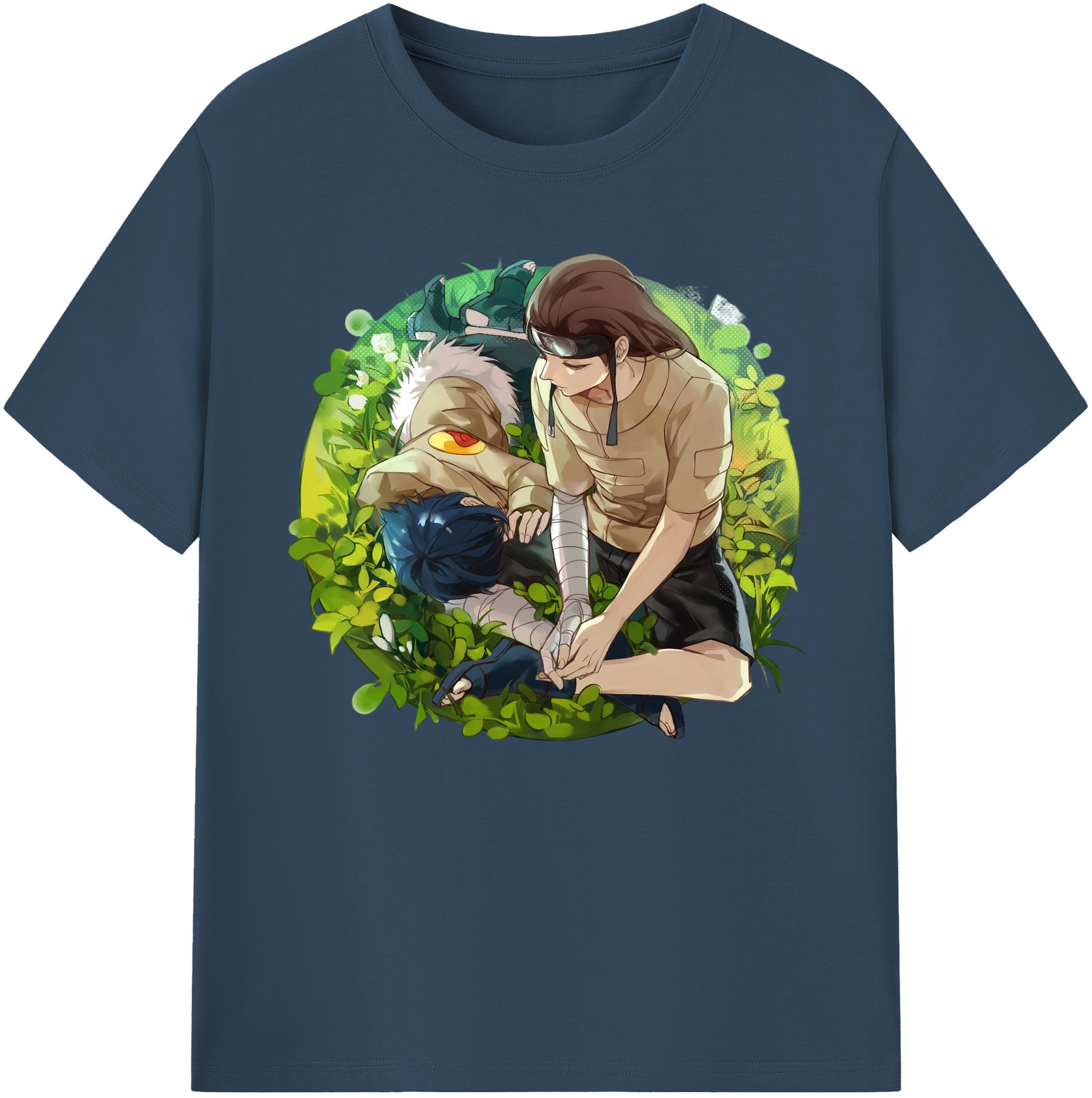 （画像用） NARUTO -ナルト- 日向ネジ Hyūga Neji 綿100％ メンズ半袖Tシャツ｜肌触りやわらか＆通気性