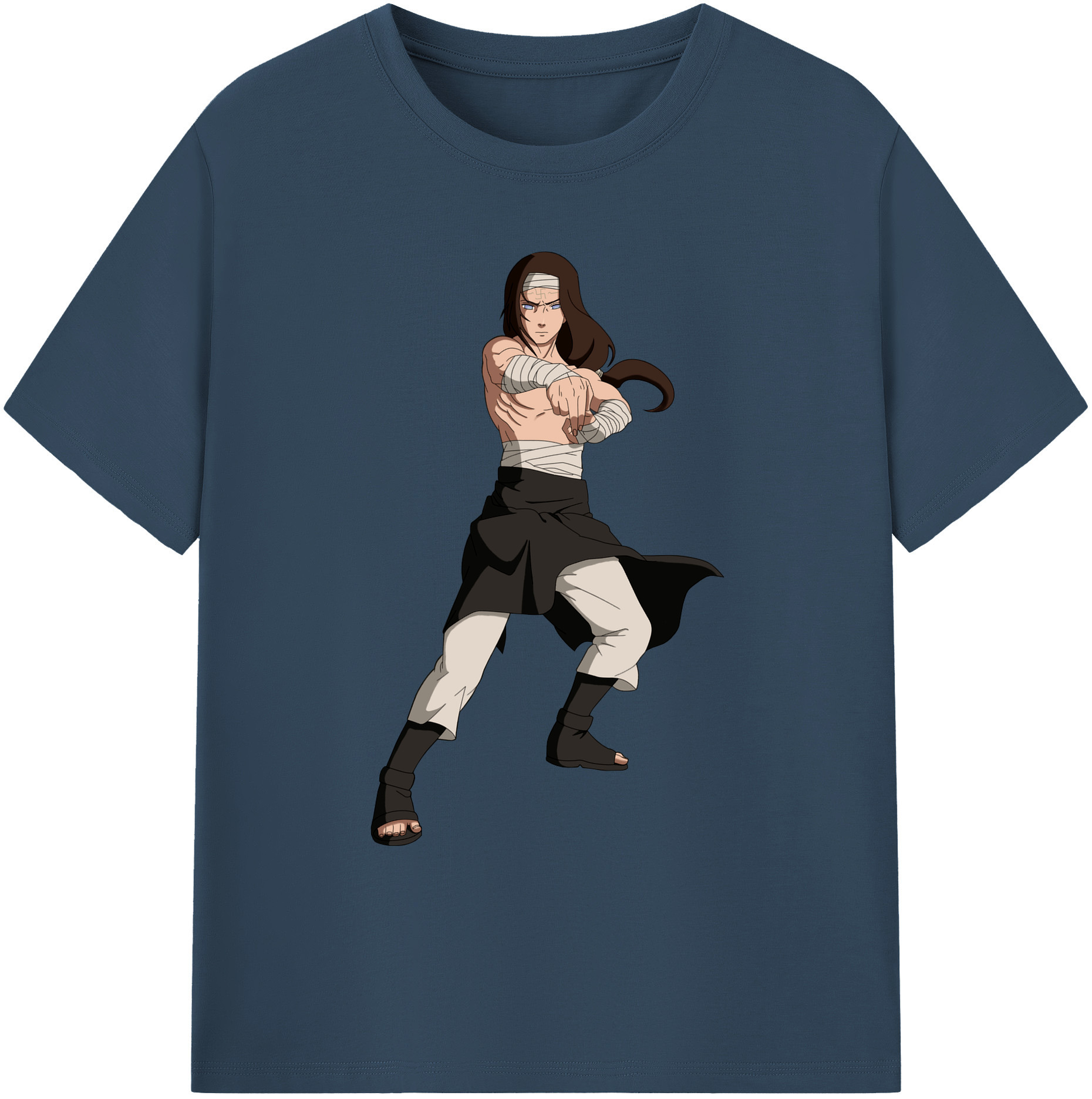 （画像用） NARUTO -ナルト- 日向ネジ Hyūga Neji 綿100％ メンズ半袖Tシャツ｜肌触りやわらか＆通気性