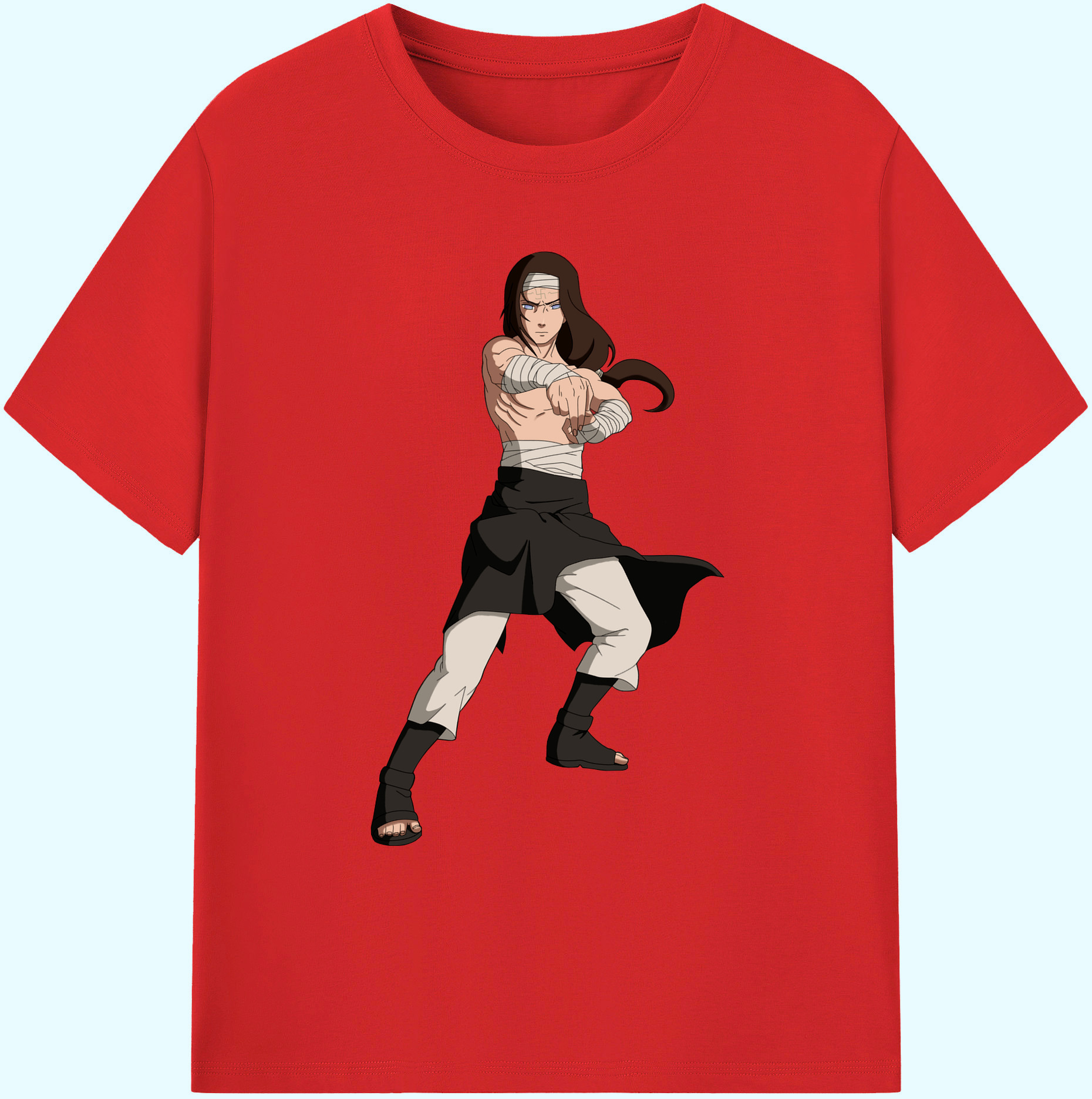 （画像用） NARUTO -ナルト- 日向ネジ Hyūga Neji 綿100％ メンズ半袖Tシャツ｜肌触りやわらか＆通気性