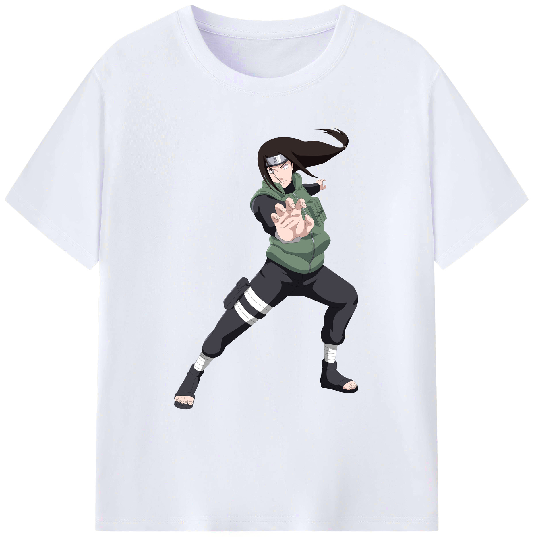 （画像用） NARUTO -ナルト- 日向ネジ Hyūga Neji 綿100％ メンズ半袖Tシャツ｜肌触りやわらか＆通気性