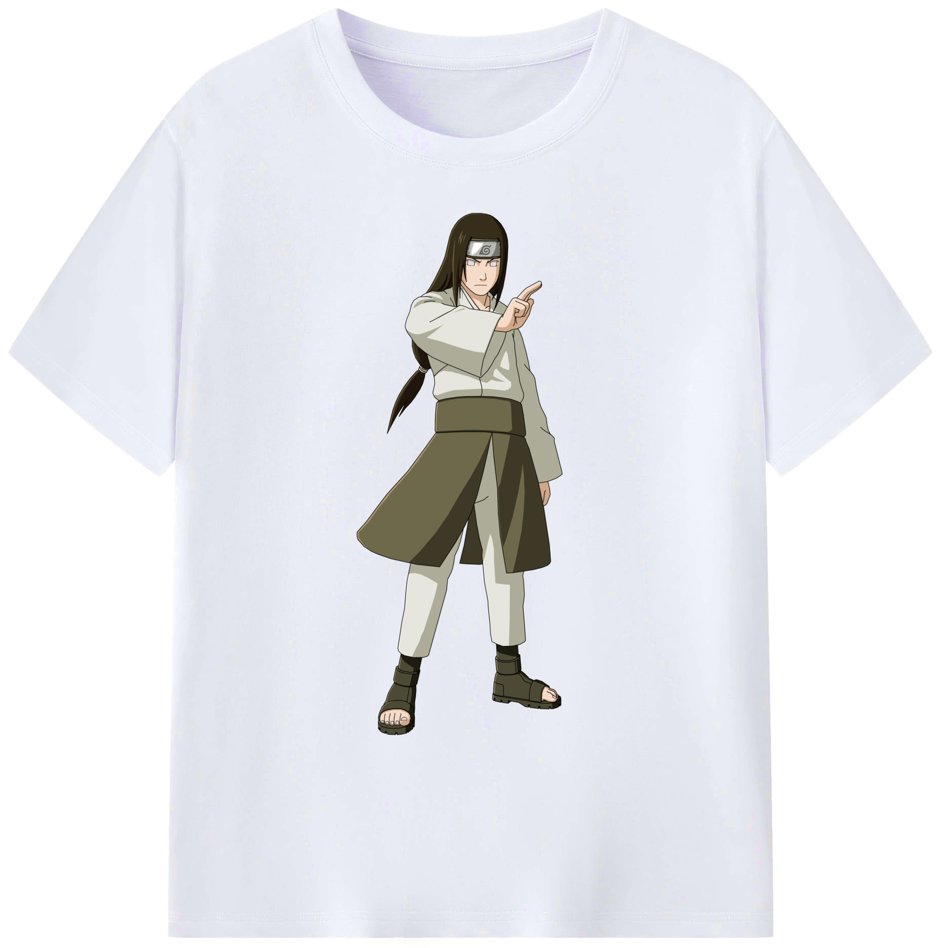 （画像用） NARUTO -ナルト- 日向ネジ Hyūga Neji 綿100％ メンズ半袖Tシャツ｜肌触りやわらか＆通気性