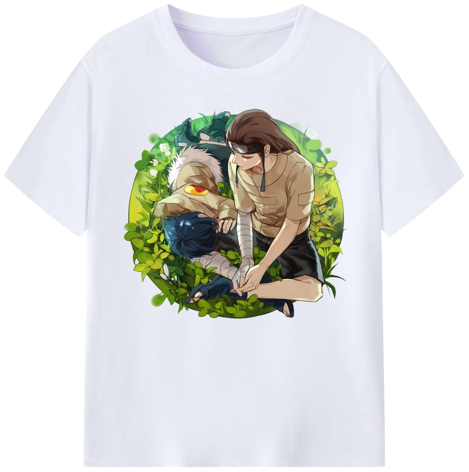 （画像用） NARUTO -ナルト- 日向ネジ Hyūga Neji 綿100％ メンズ半袖Tシャツ｜肌触りやわらか＆通気性