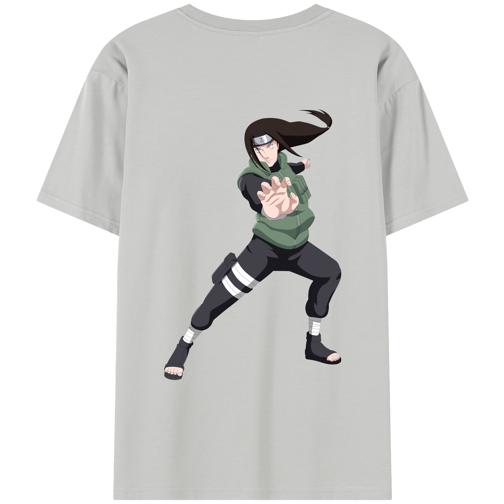 （画像用） NARUTO -ナルト- 日向ネジ Hyūga Neji レディース半袖Tシャツ(バックプリント)