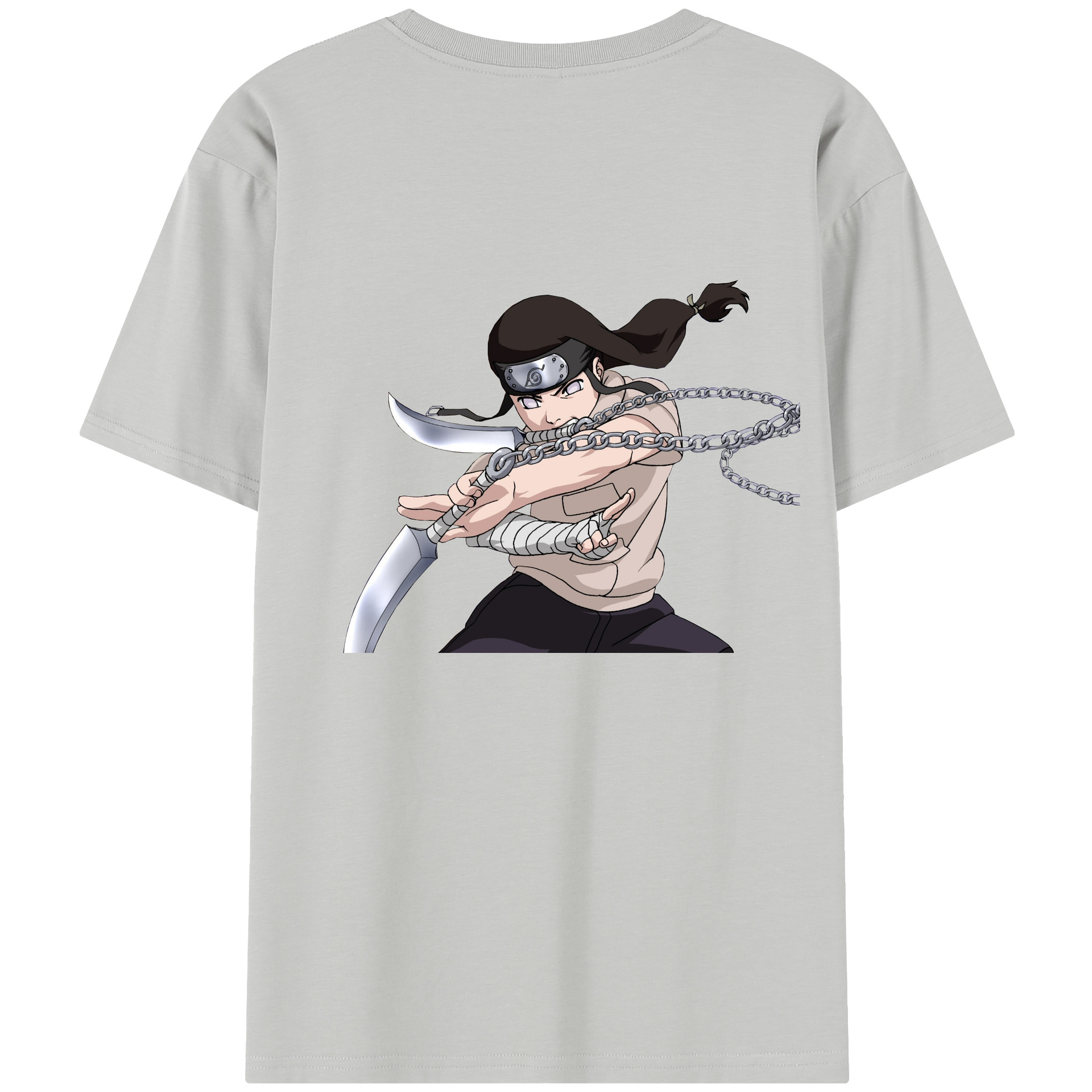（画像用） NARUTO -ナルト- 日向ネジ Hyūga Neji レディース半袖Tシャツ(バックプリント)