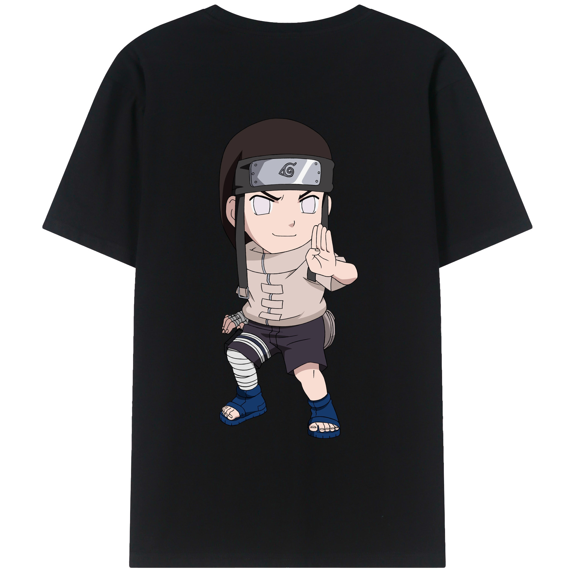 （画像用） NARUTO -ナルト- 日向ネジ Hyūga Neji レディース半袖Tシャツ(バックプリント)
