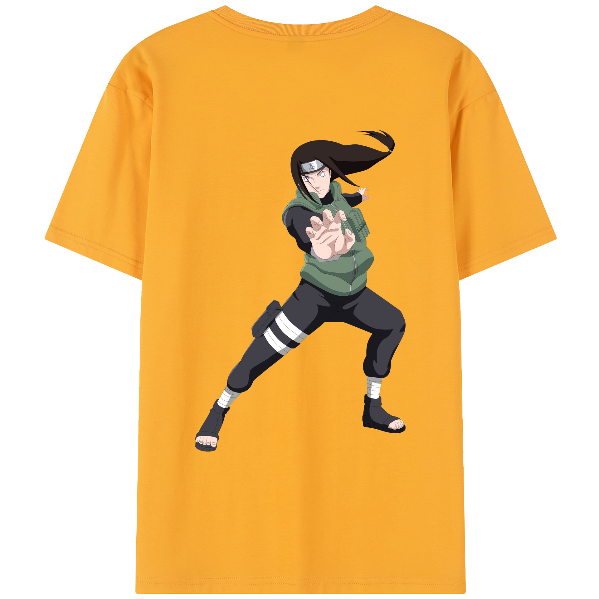（画像用） NARUTO -ナルト- 日向ネジ Hyūga Neji レディース半袖Tシャツ(バックプリント)