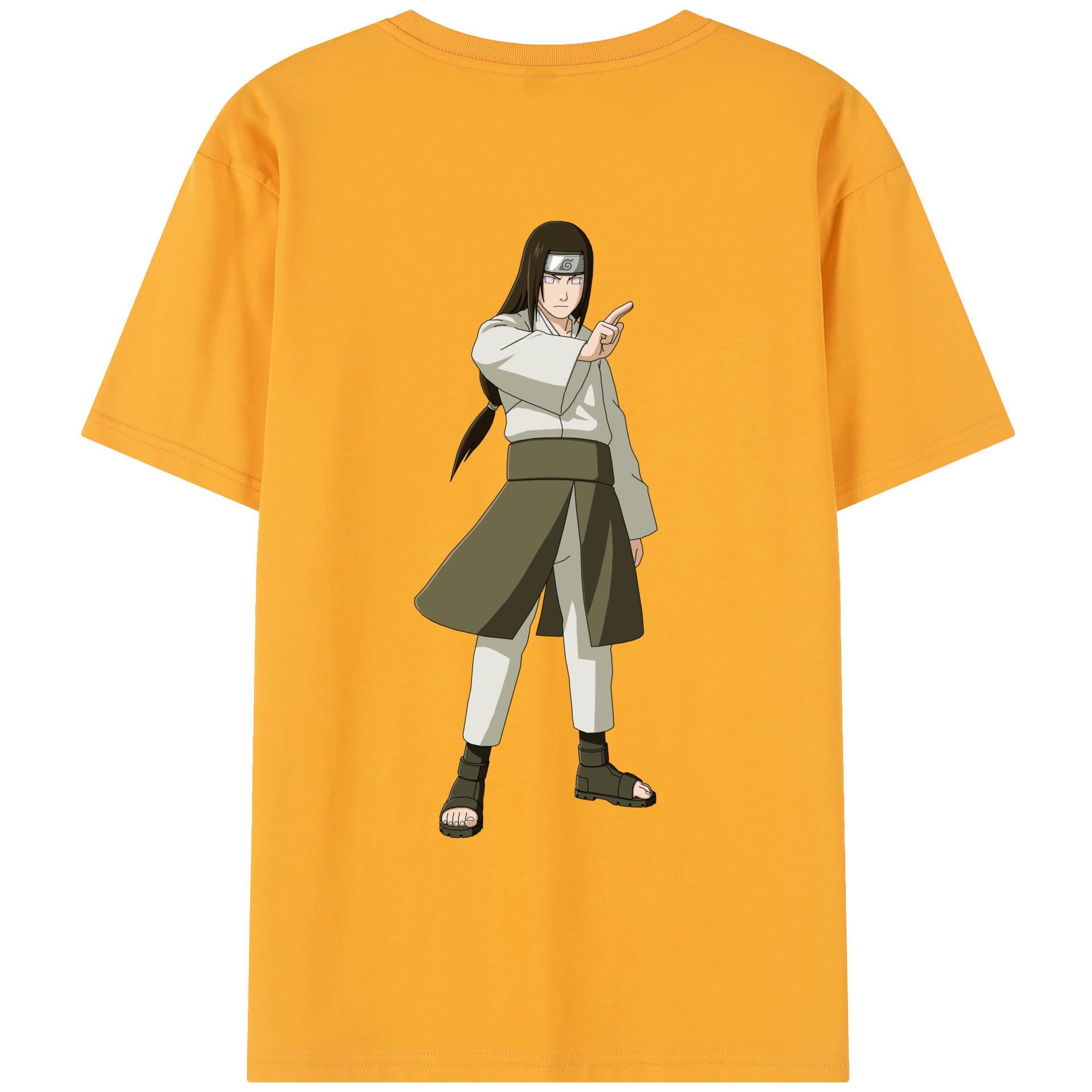 （画像用） NARUTO -ナルト- 日向ネジ Hyūga Neji レディース半袖Tシャツ(バックプリント)