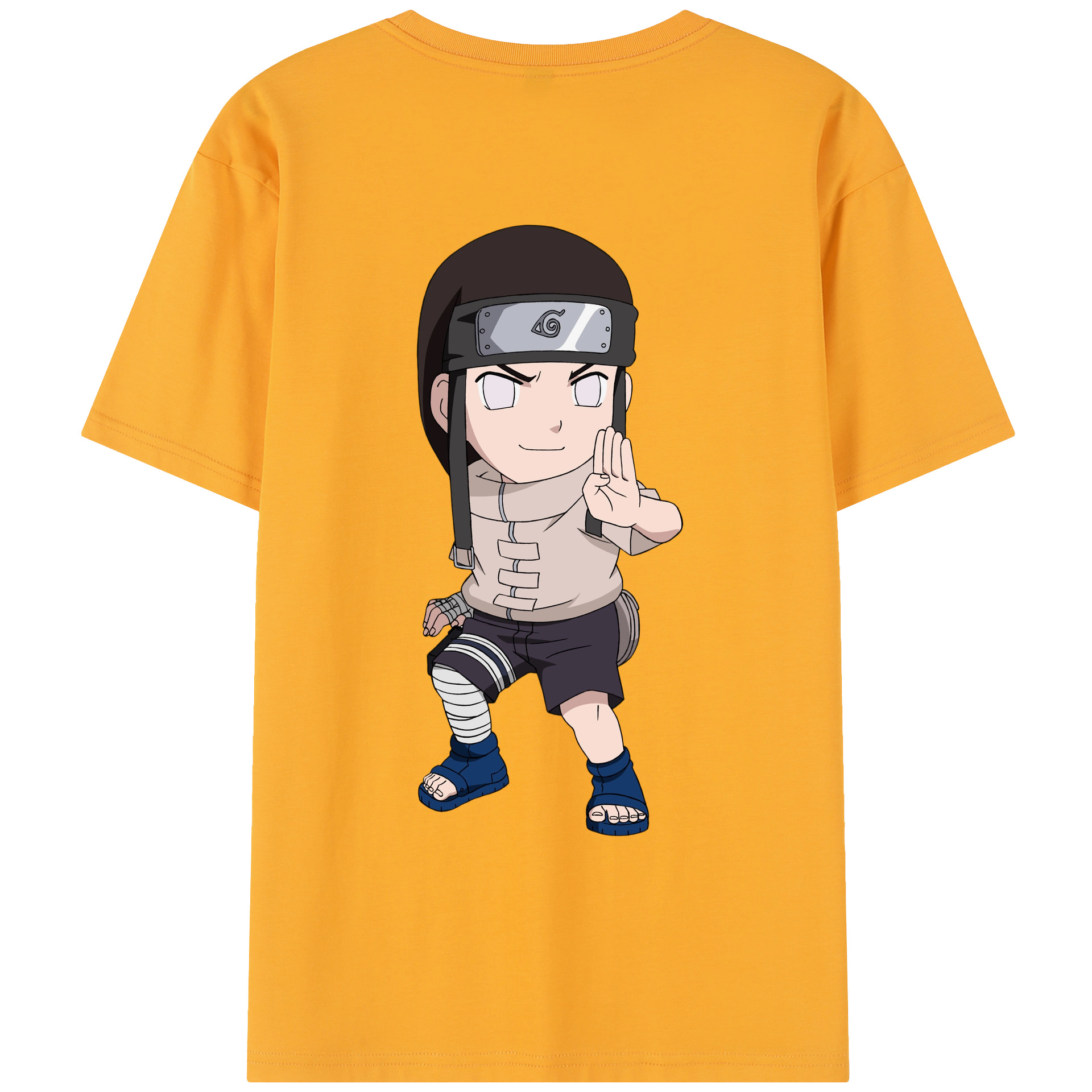 （画像用） NARUTO -ナルト- 日向ネジ Hyūga Neji レディース半袖Tシャツ(バックプリント)