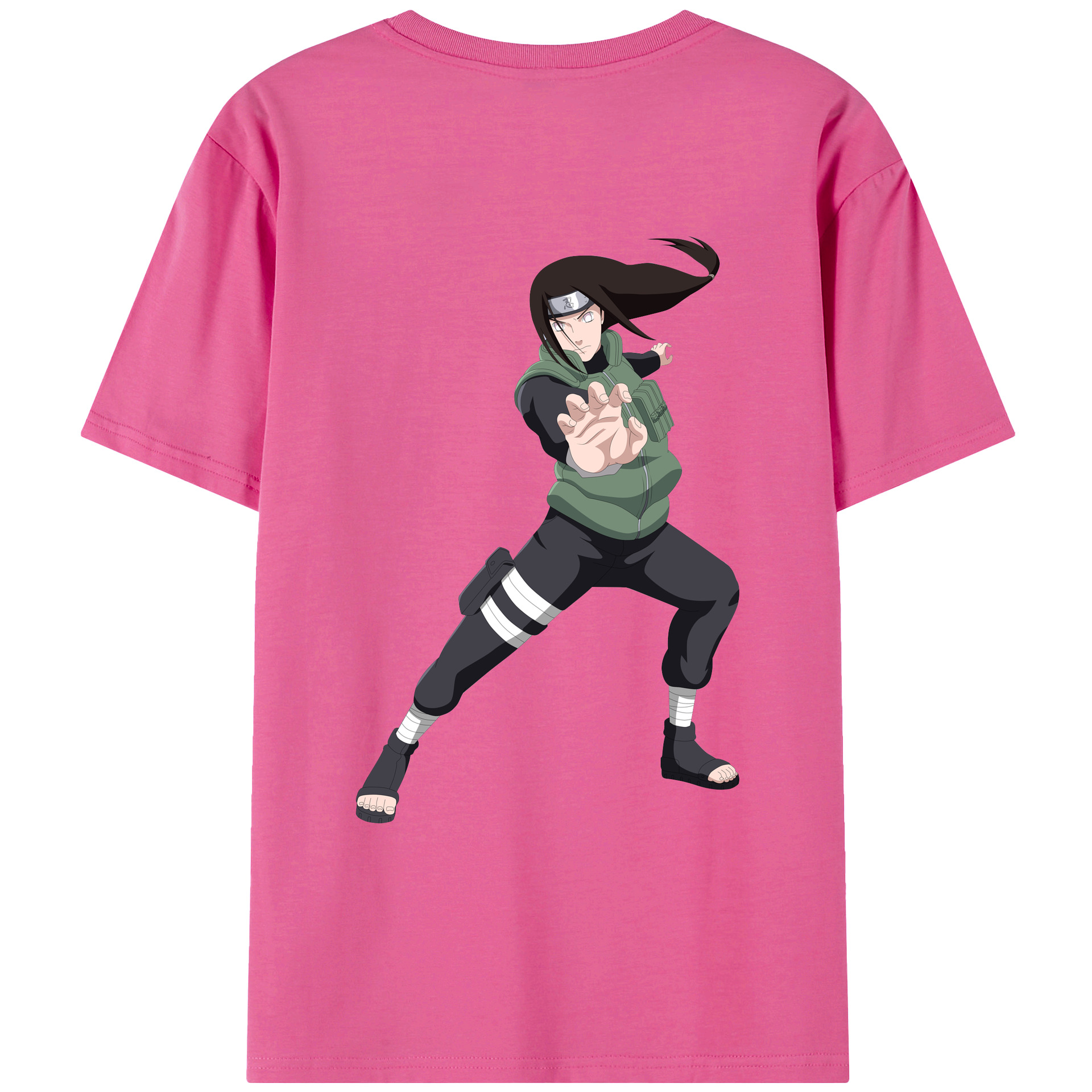 （画像用） NARUTO -ナルト- 日向ネジ Hyūga Neji レディース半袖Tシャツ(バックプリント)