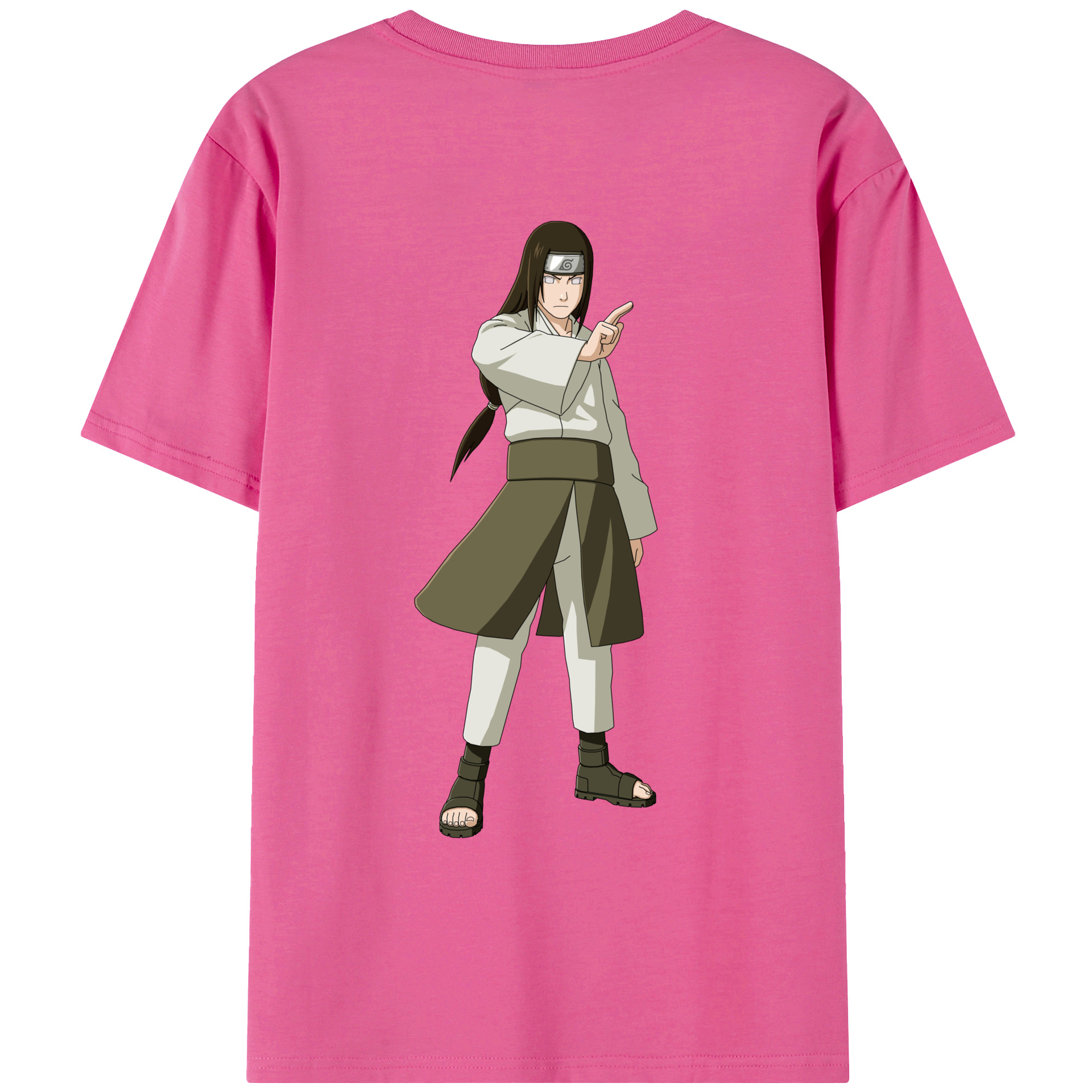 （画像用） NARUTO -ナルト- 日向ネジ Hyūga Neji レディース半袖Tシャツ(バックプリント)