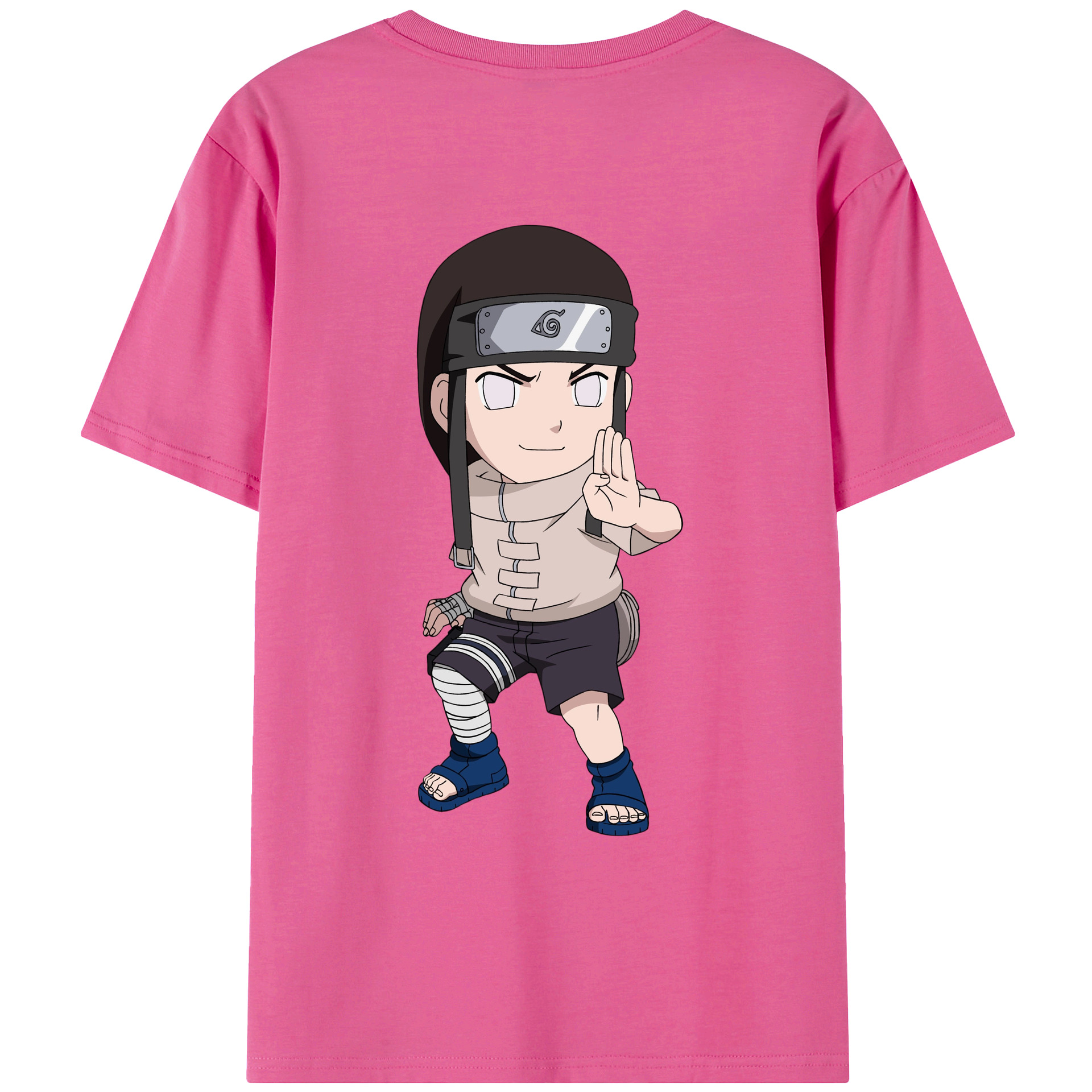 （画像用） NARUTO -ナルト- 日向ネジ Hyūga Neji レディース半袖Tシャツ(バックプリント)