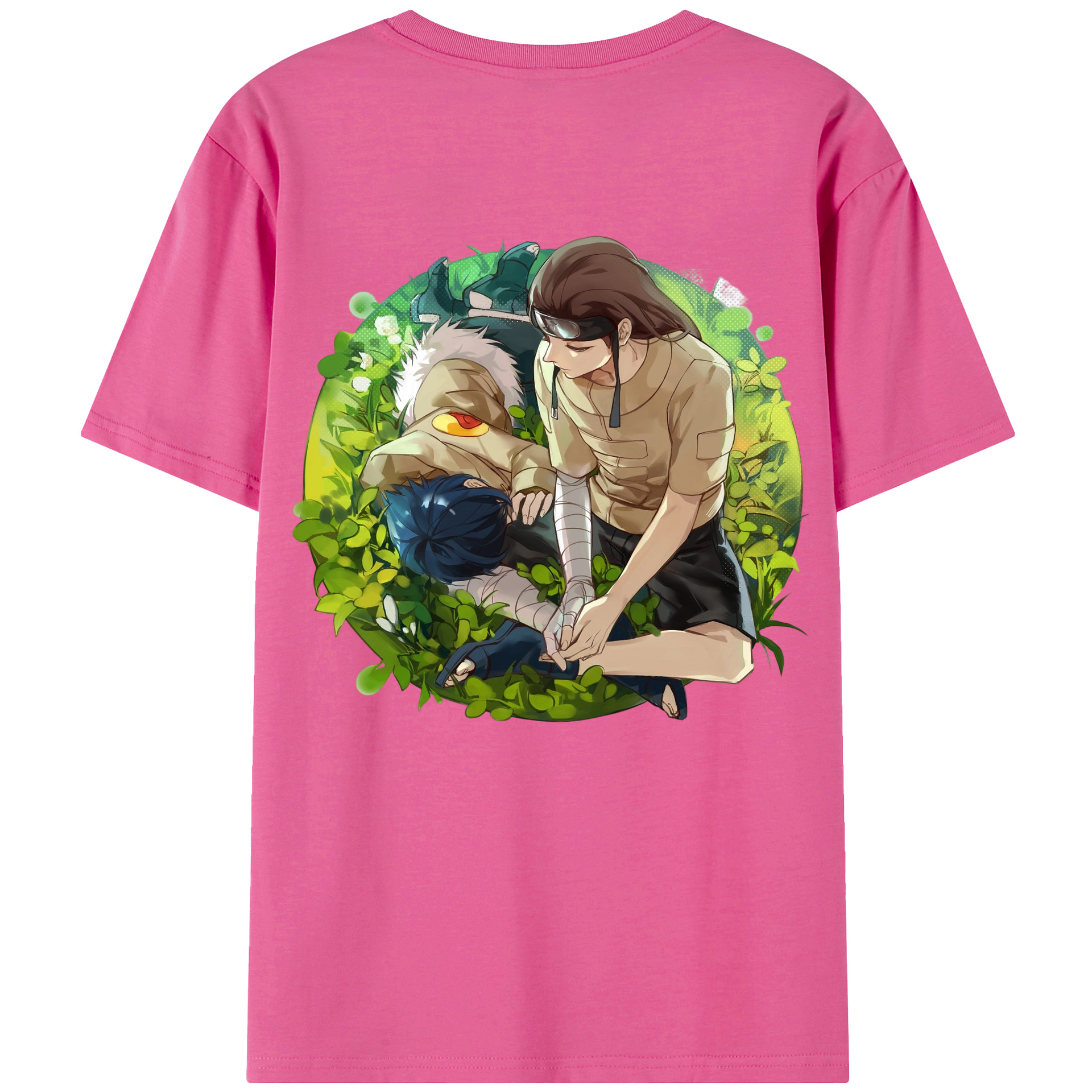 （画像用） NARUTO -ナルト- 日向ネジ Hyūga Neji レディース半袖Tシャツ(バックプリント)