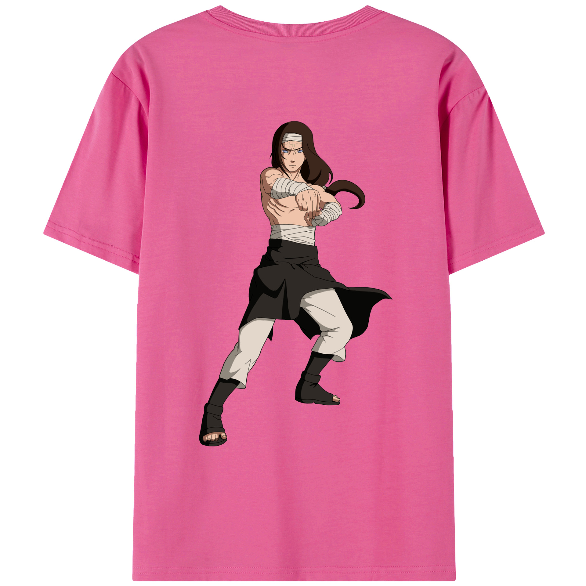 （画像用） NARUTO -ナルト- 日向ネジ Hyūga Neji レディース半袖Tシャツ(バックプリント)