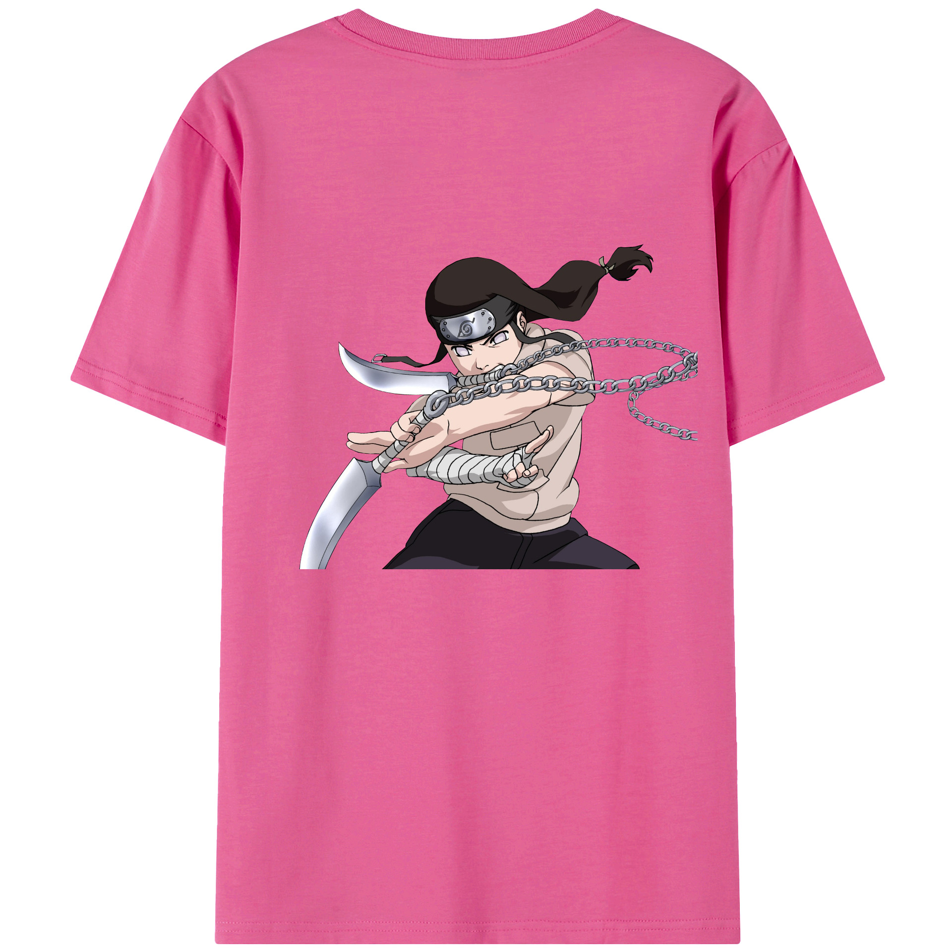 （画像用） NARUTO -ナルト- 日向ネジ Hyūga Neji レディース半袖Tシャツ(バックプリント)