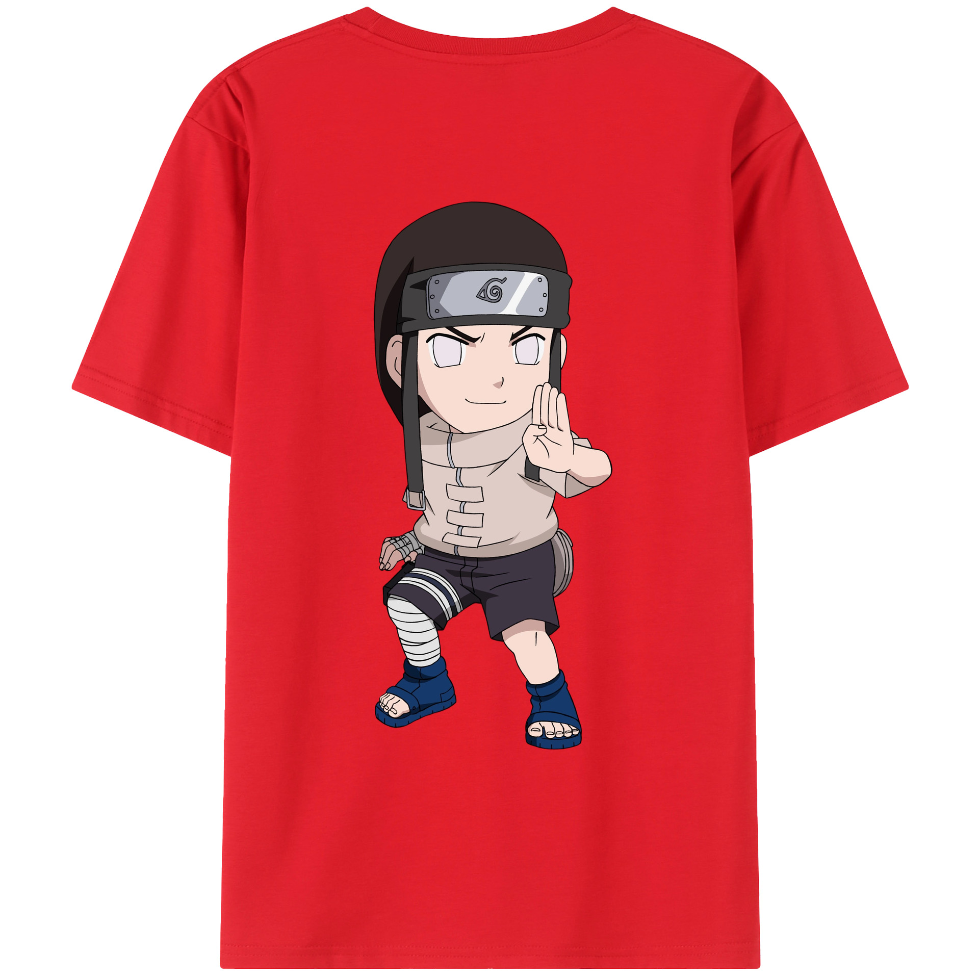 （画像用） NARUTO -ナルト- 日向ネジ Hyūga Neji レディース半袖Tシャツ(バックプリント)