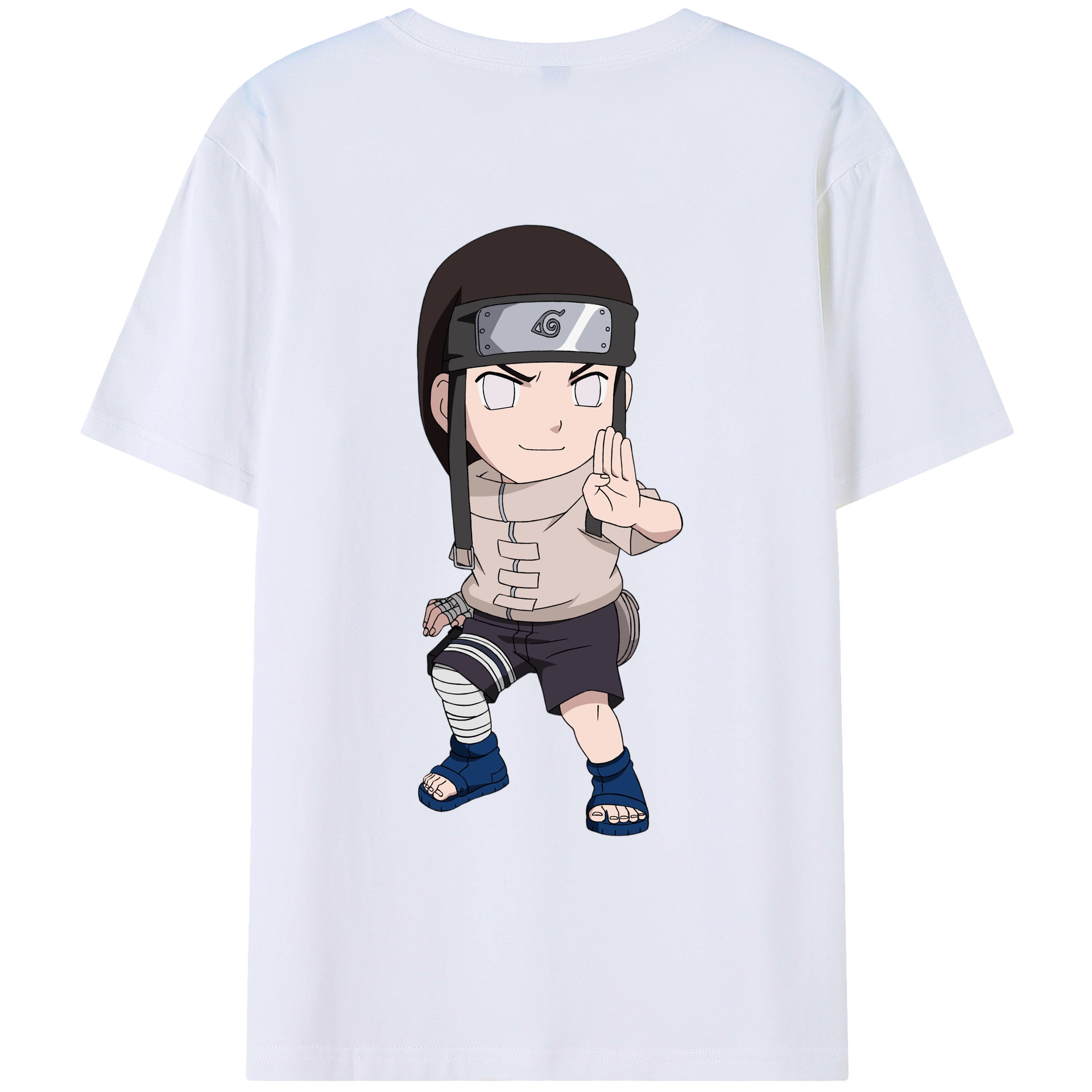 （画像用） NARUTO -ナルト- 日向ネジ Hyūga Neji レディース半袖Tシャツ(バックプリント)