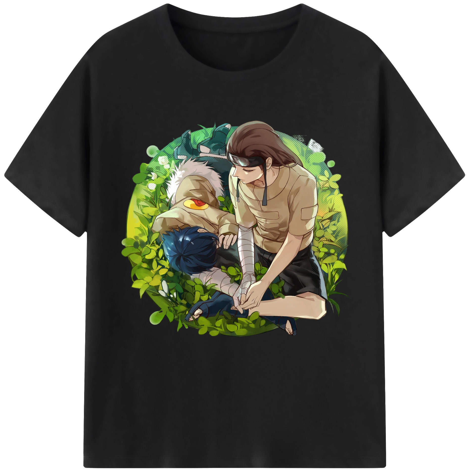 （画像用） NARUTO -ナルト- 日向ネジ Hyūga Neji レディースカジュアルプリントTシャツ（綿100％）