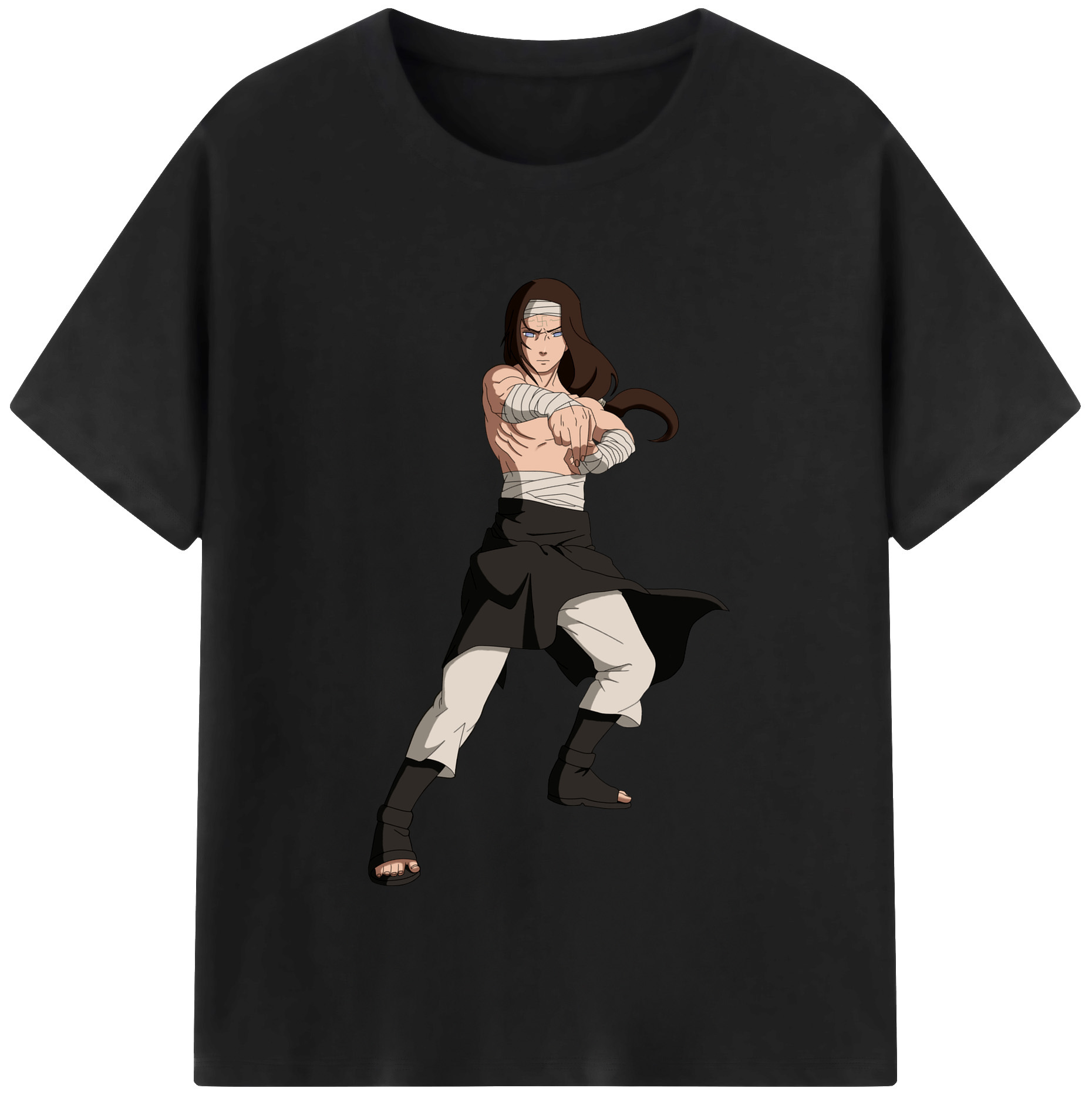 （画像用） NARUTO -ナルト- 日向ネジ Hyūga Neji レディースカジュアルプリントTシャツ（綿100％）