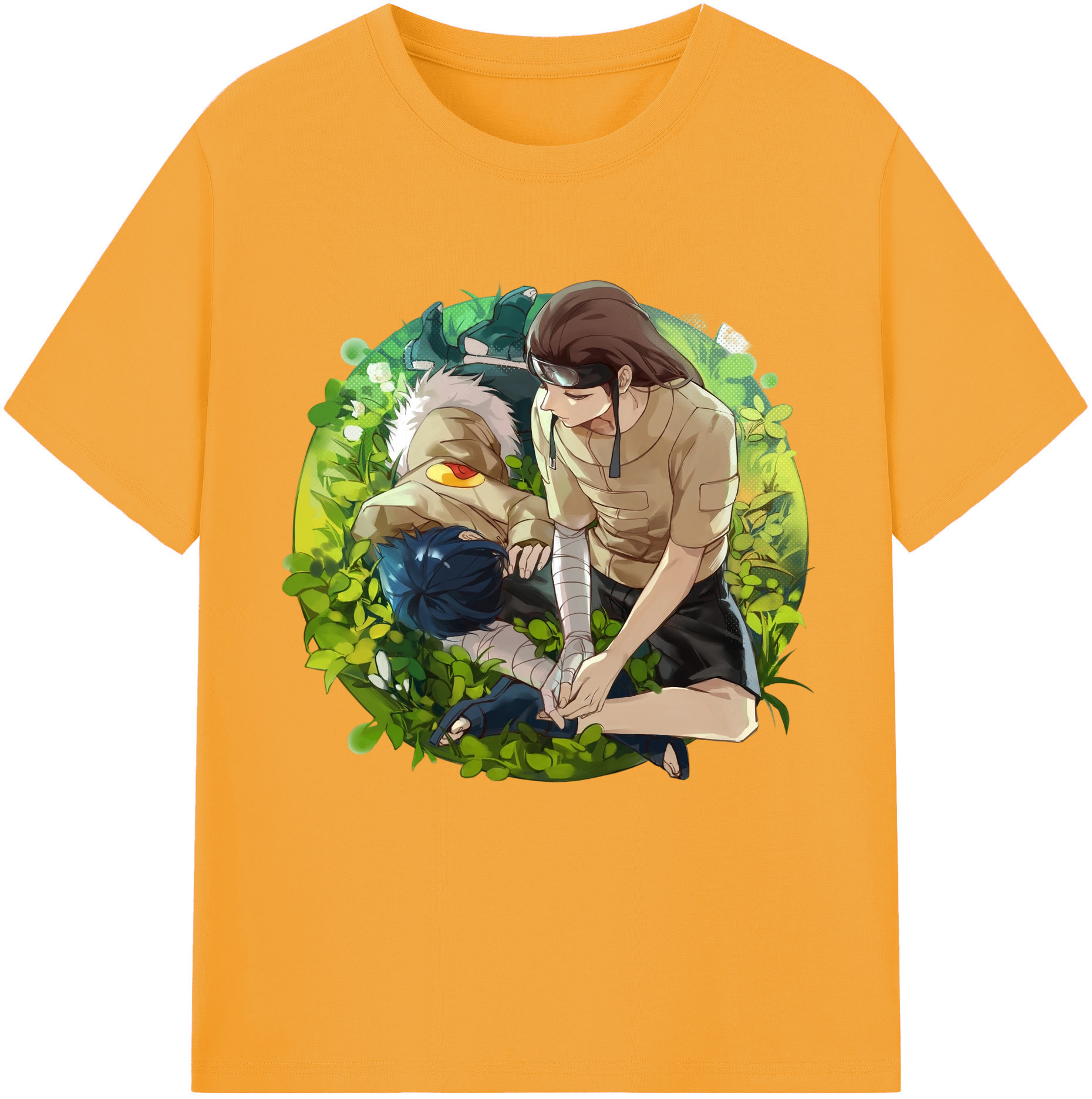 （画像用） NARUTO -ナルト- 日向ネジ Hyūga Neji レディースカジュアルプリントTシャツ（綿100％）