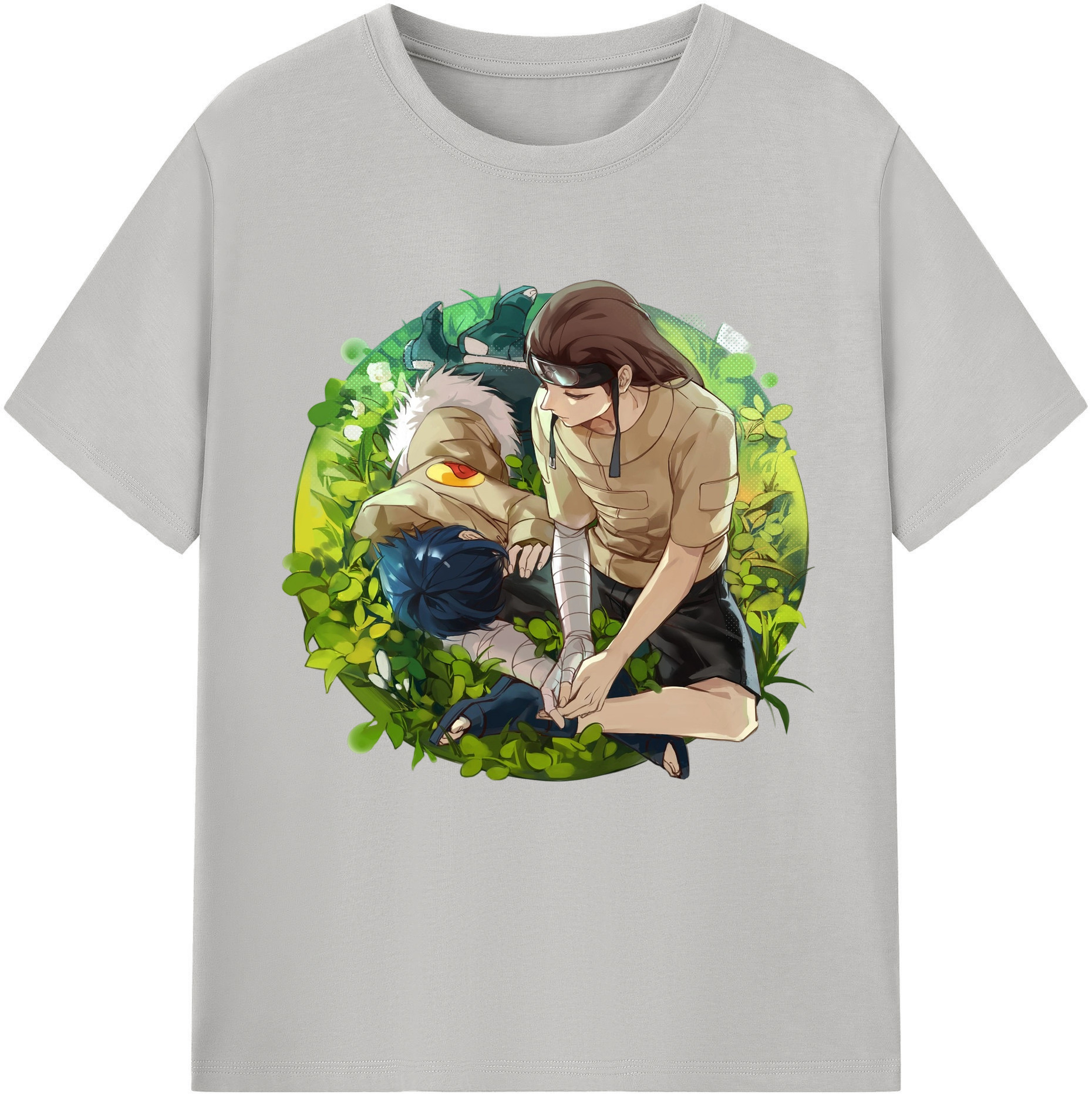 （画像用） NARUTO -ナルト- 日向ネジ Hyūga Neji レディースカジュアルプリントTシャツ（綿100％）