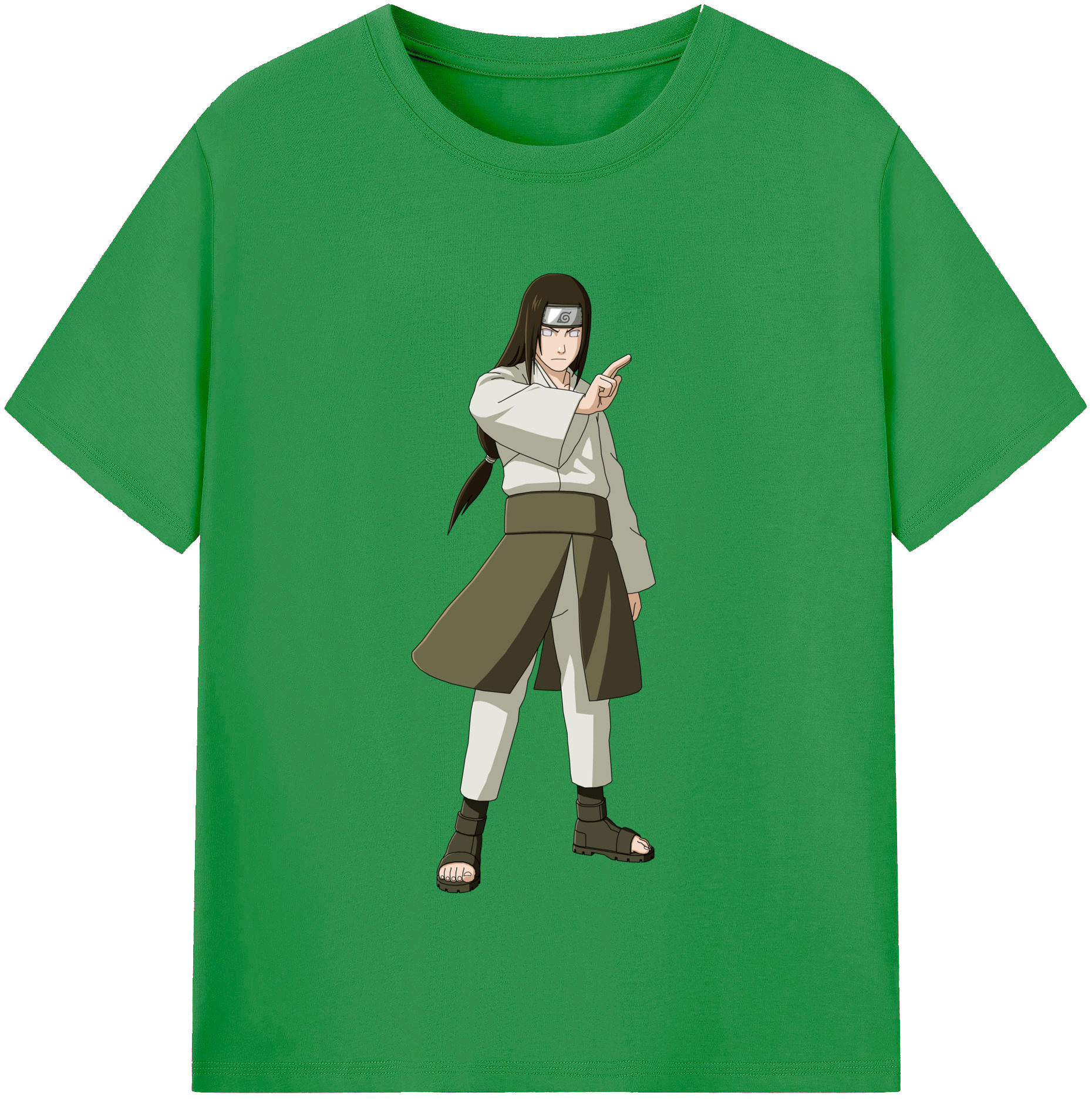 （画像用） NARUTO -ナルト- 日向ネジ Hyūga Neji レディースカジュアルプリントTシャツ（綿100％）