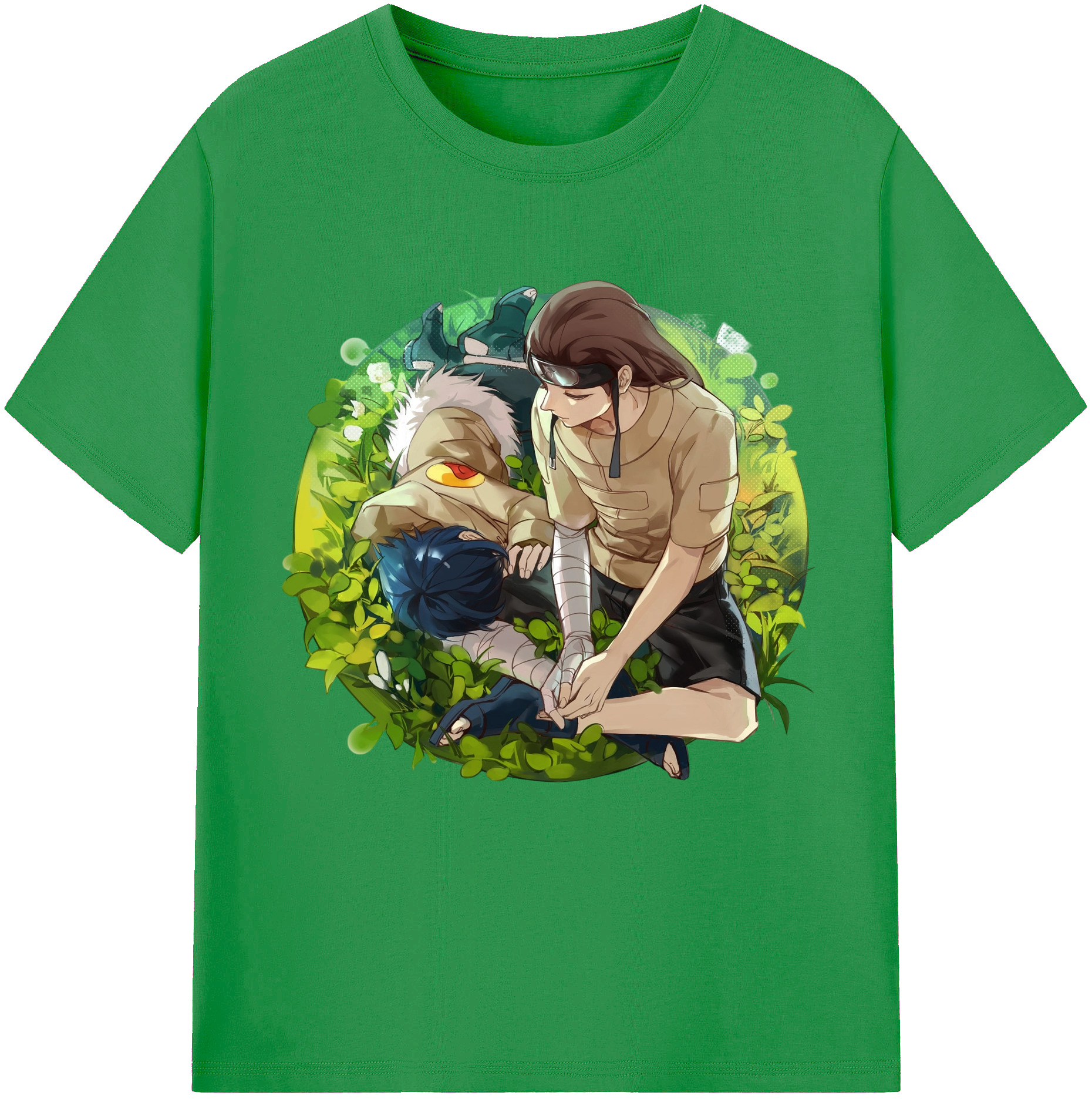 （画像用） NARUTO -ナルト- 日向ネジ Hyūga Neji レディースカジュアルプリントTシャツ（綿100％）