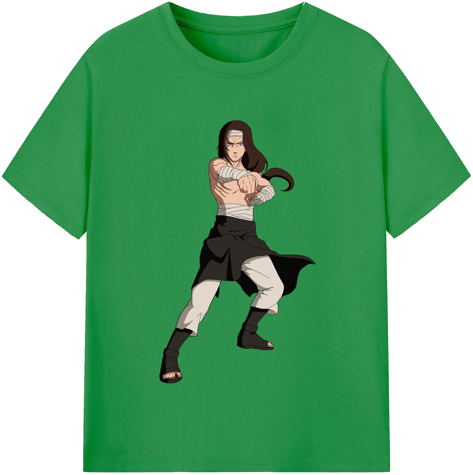 （画像用） NARUTO -ナルト- 日向ネジ Hyūga Neji レディースカジュアルプリントTシャツ（綿100％）