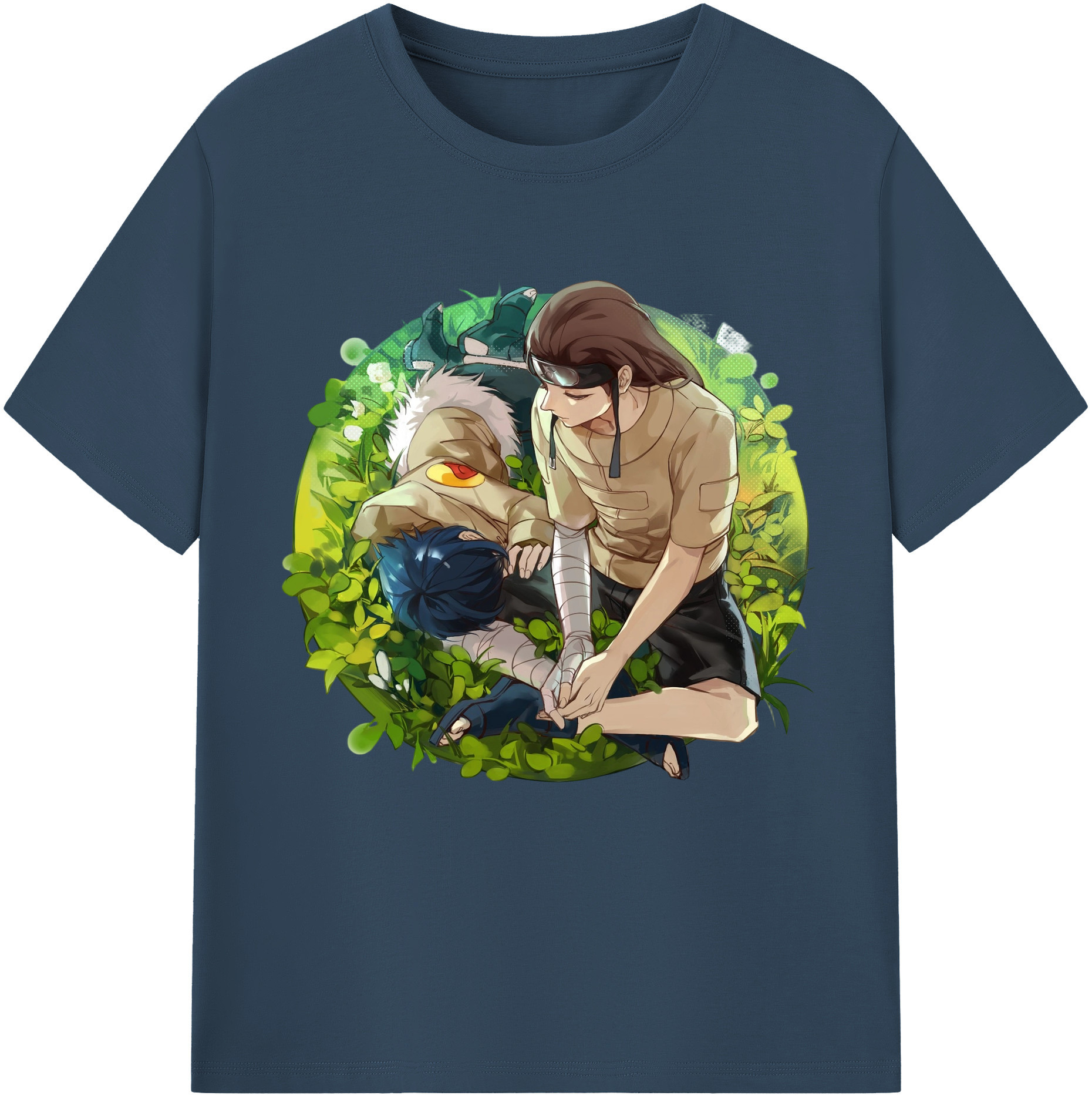 （画像用） NARUTO -ナルト- 日向ネジ Hyūga Neji レディースカジュアルプリントTシャツ（綿100％）