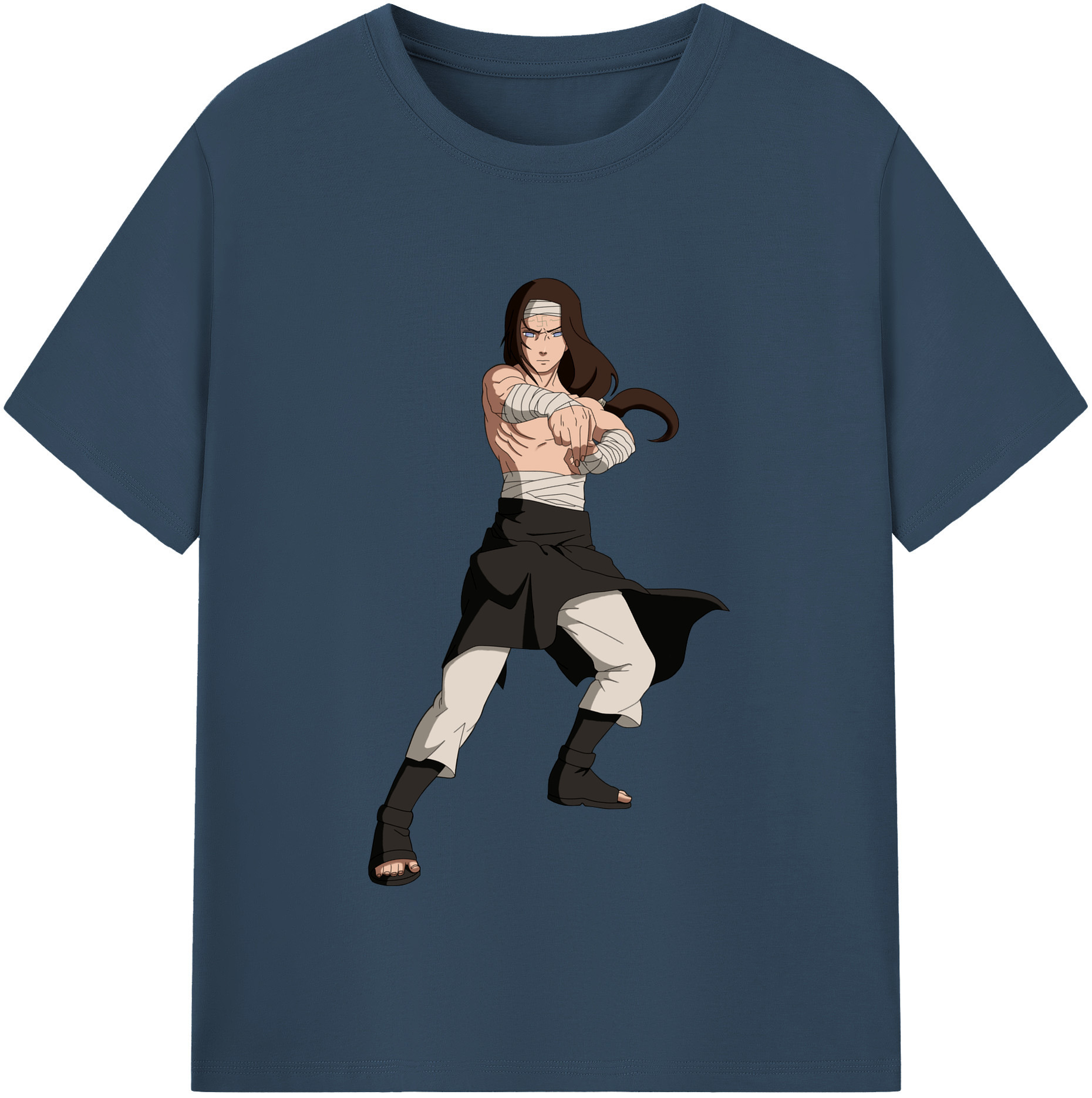 （画像用） NARUTO -ナルト- 日向ネジ Hyūga Neji レディースカジュアルプリントTシャツ（綿100％）
