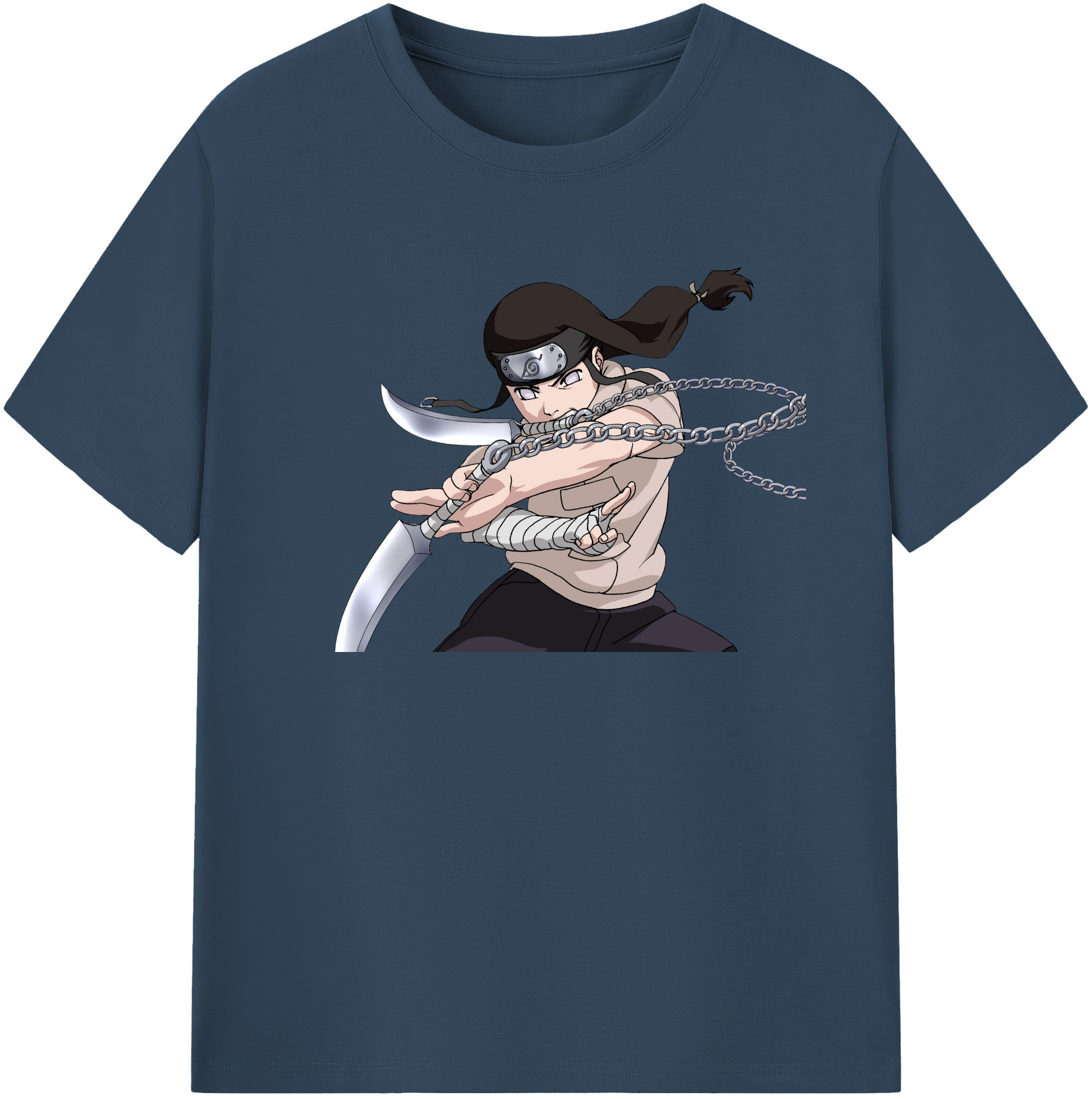 （画像用） NARUTO -ナルト- 日向ネジ Hyūga Neji レディースカジュアルプリントTシャツ（綿100％）