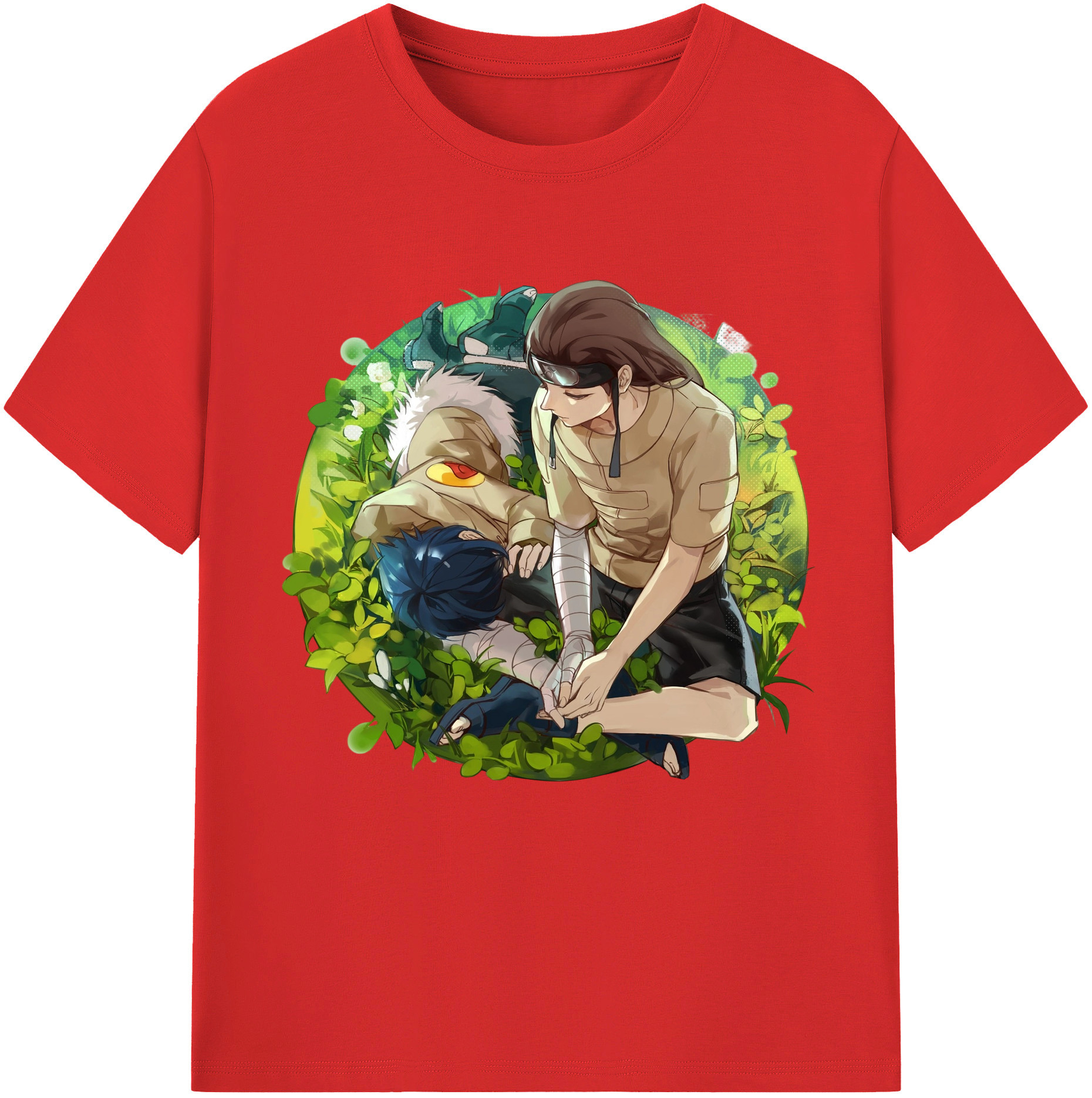 （画像用） NARUTO -ナルト- 日向ネジ Hyūga Neji レディースカジュアルプリントTシャツ（綿100％）