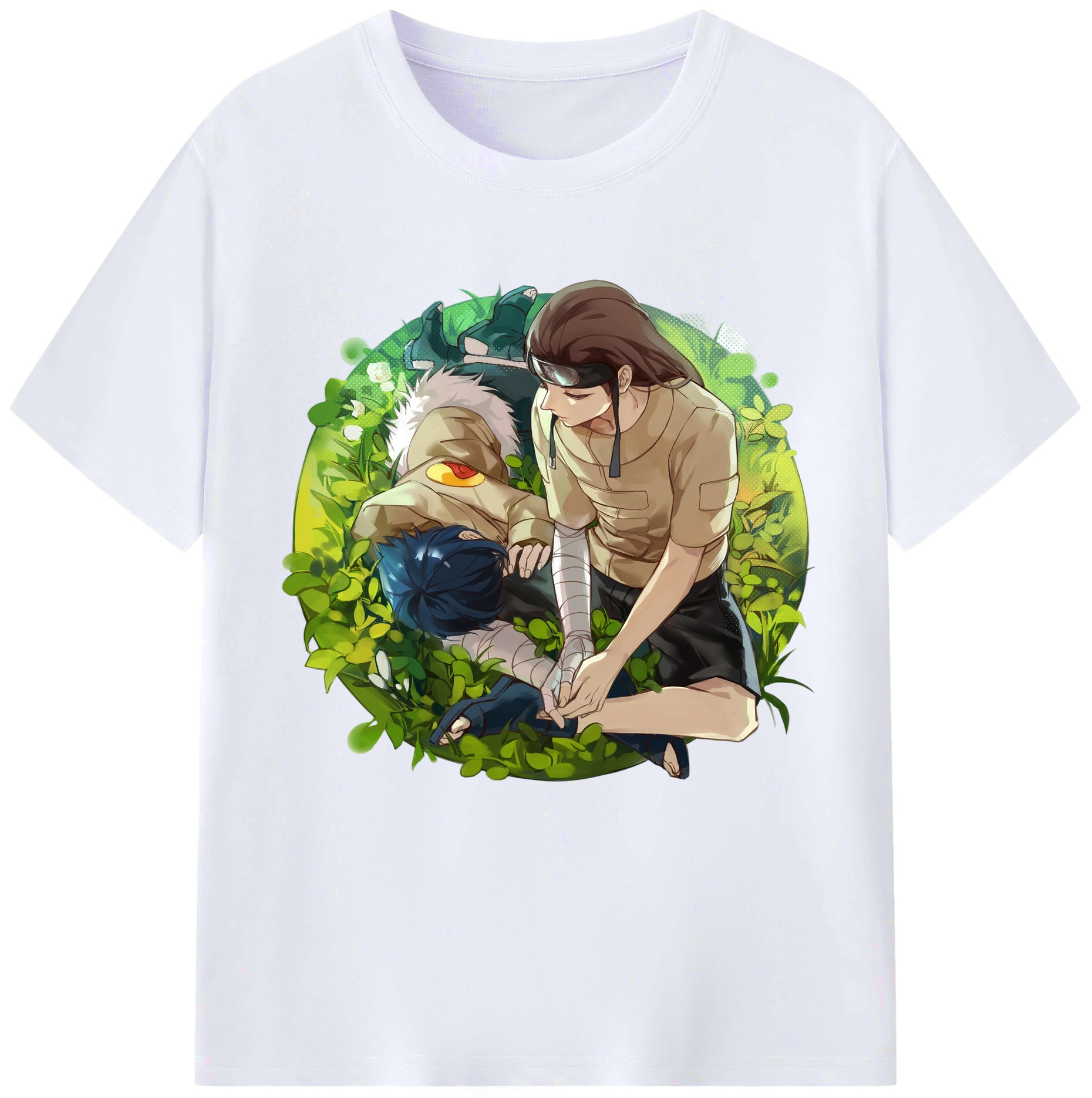 （画像用） NARUTO -ナルト- 日向ネジ Hyūga Neji レディースカジュアルプリントTシャツ（綿100％）