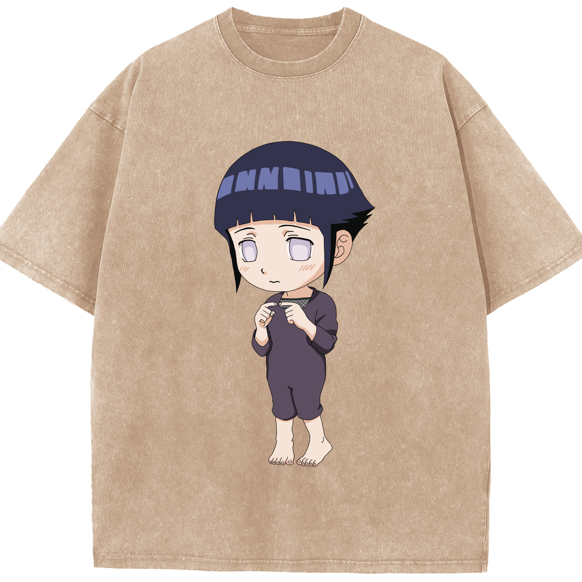 （画像用） NARUTO -ナルト- 日向ヒナタ Hyūga Hinata 綿100% ヴィンテージ風 半袖Tシャツ（フロントプリント）