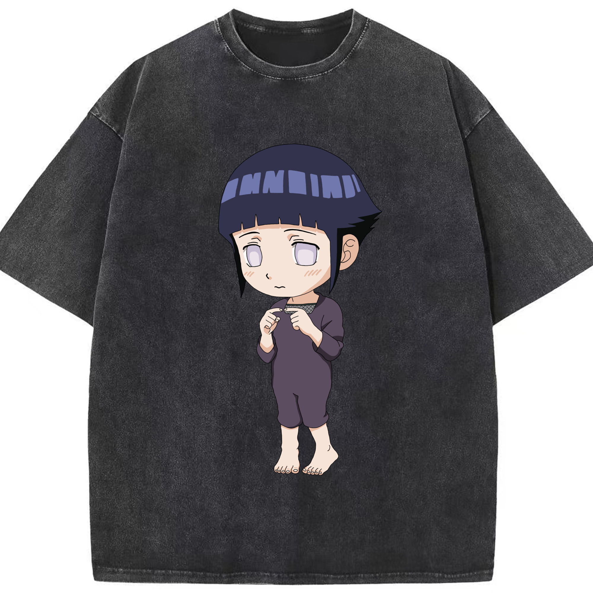 （画像用） NARUTO -ナルト- 日向ヒナタ Hyūga Hinata 綿100% ヴィンテージ風 半袖Tシャツ（フロントプリント）