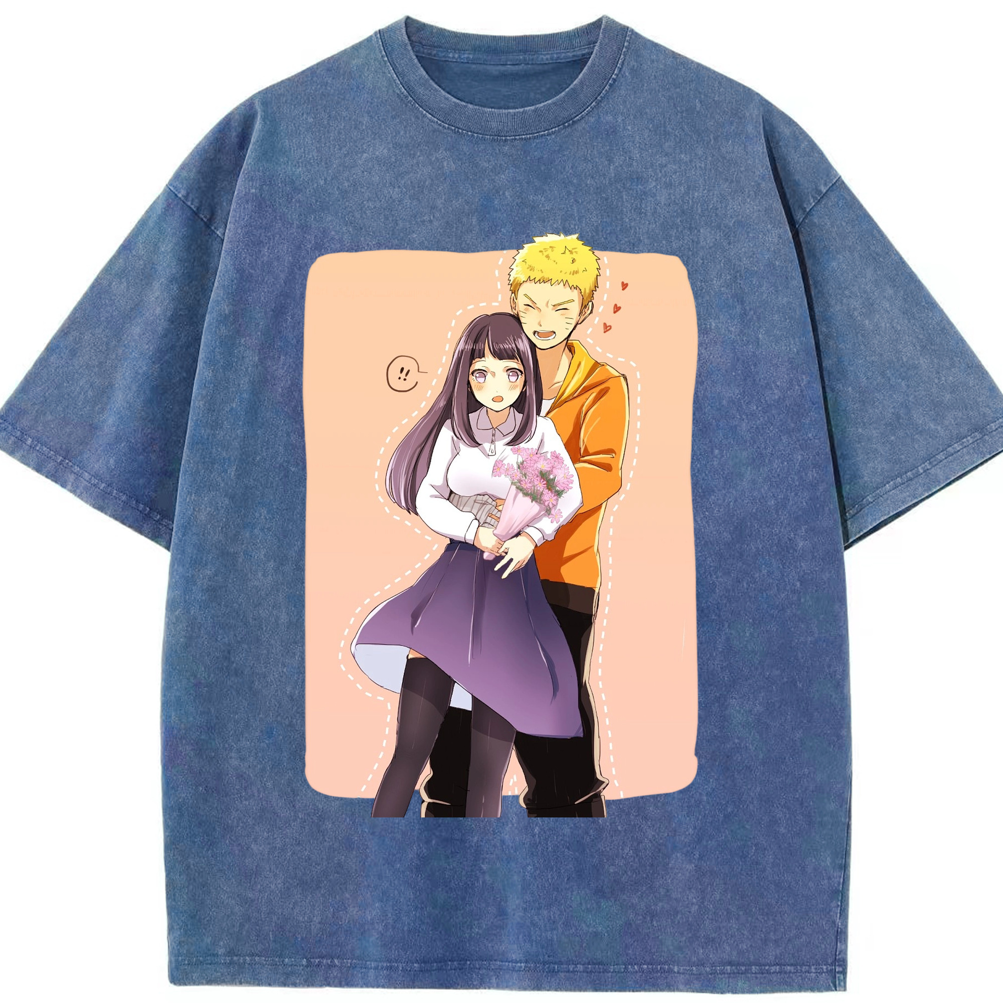 （画像用） NARUTO -ナルト- 日向ヒナタ Hyūga Hinata 綿100% ヴィンテージ風 半袖Tシャツ（フロントプリント）
